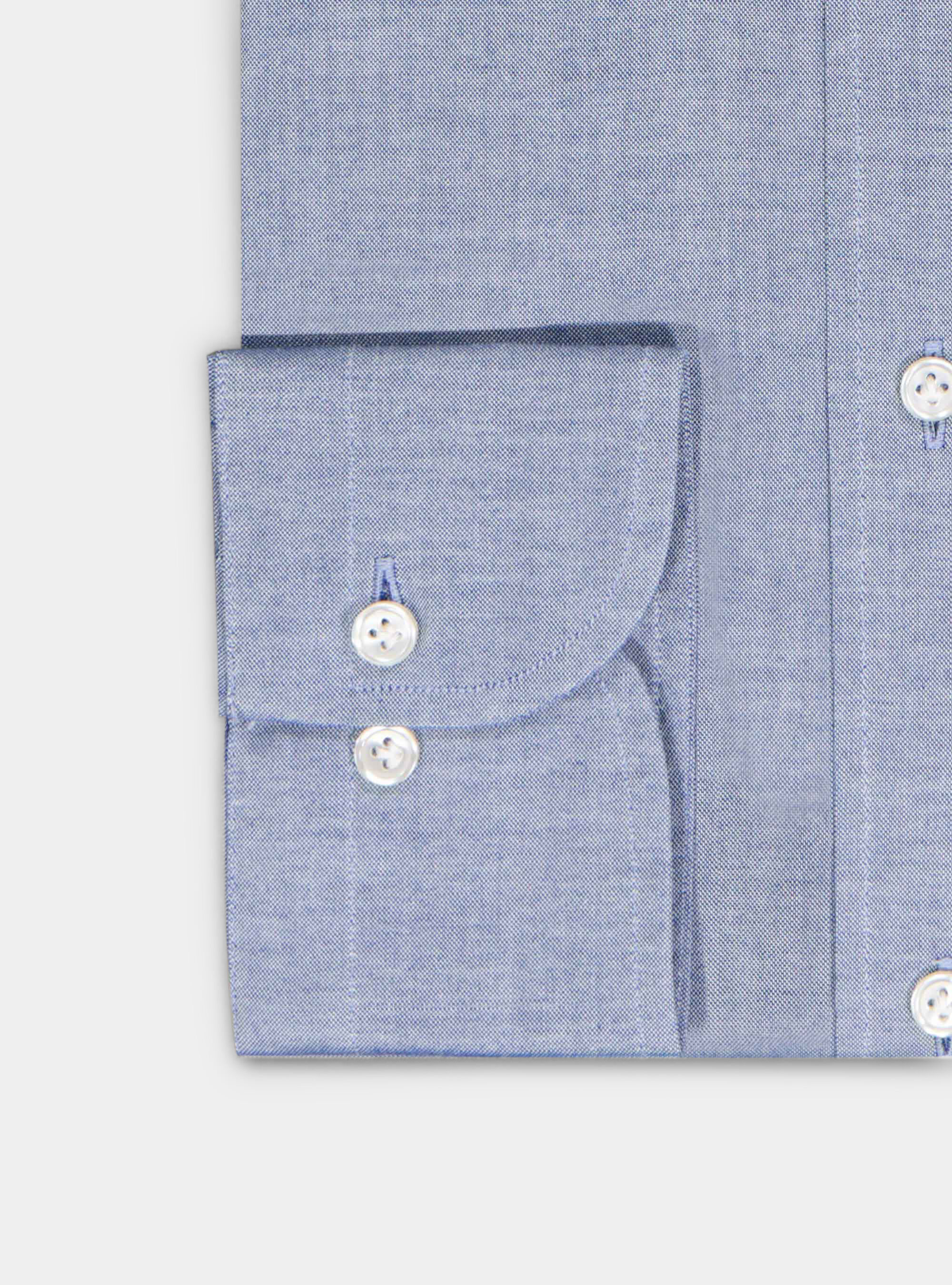 Camicia custom collo button down in oxford, BLU