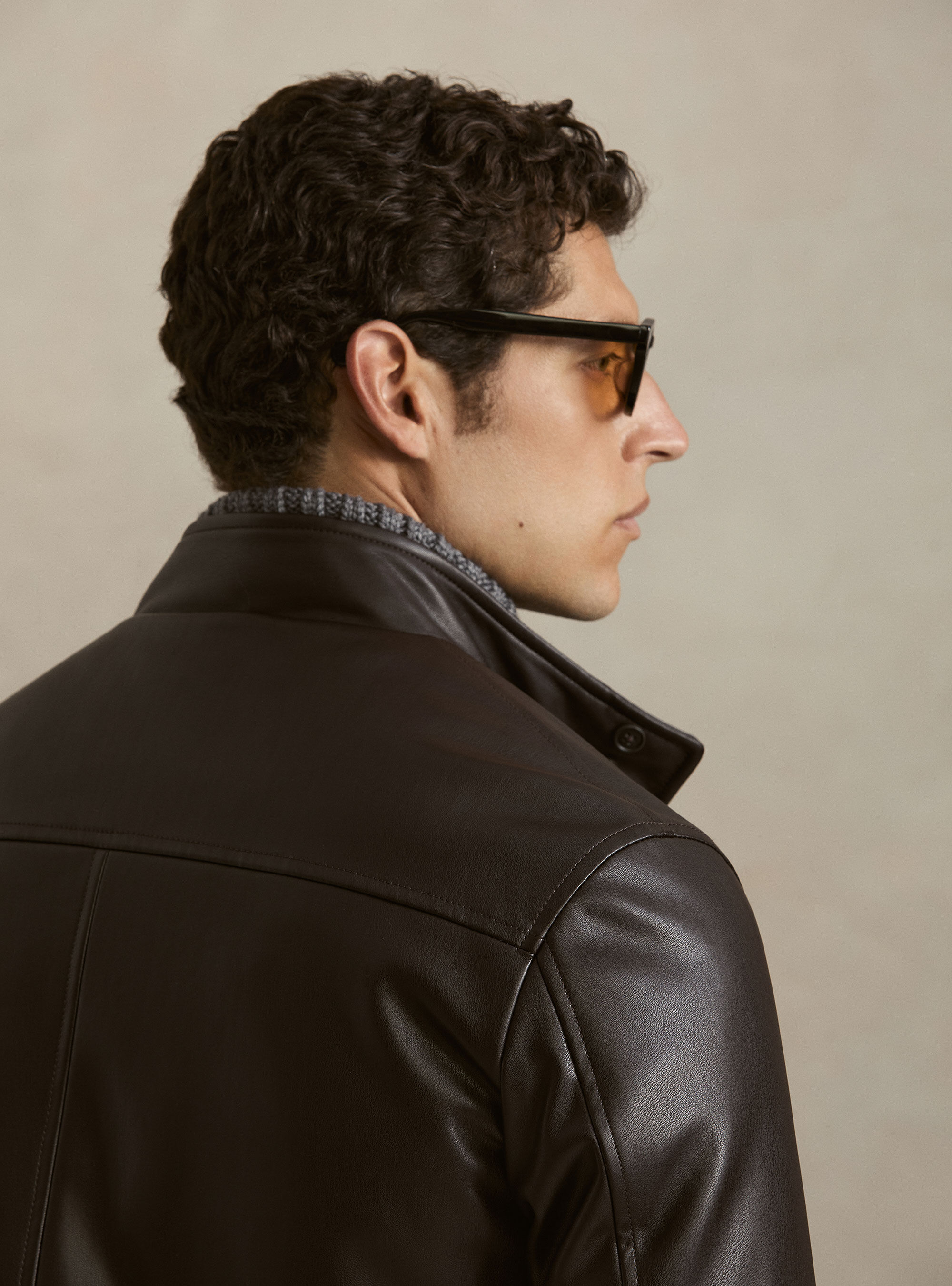 Giubbino in similpelle, MARRONE