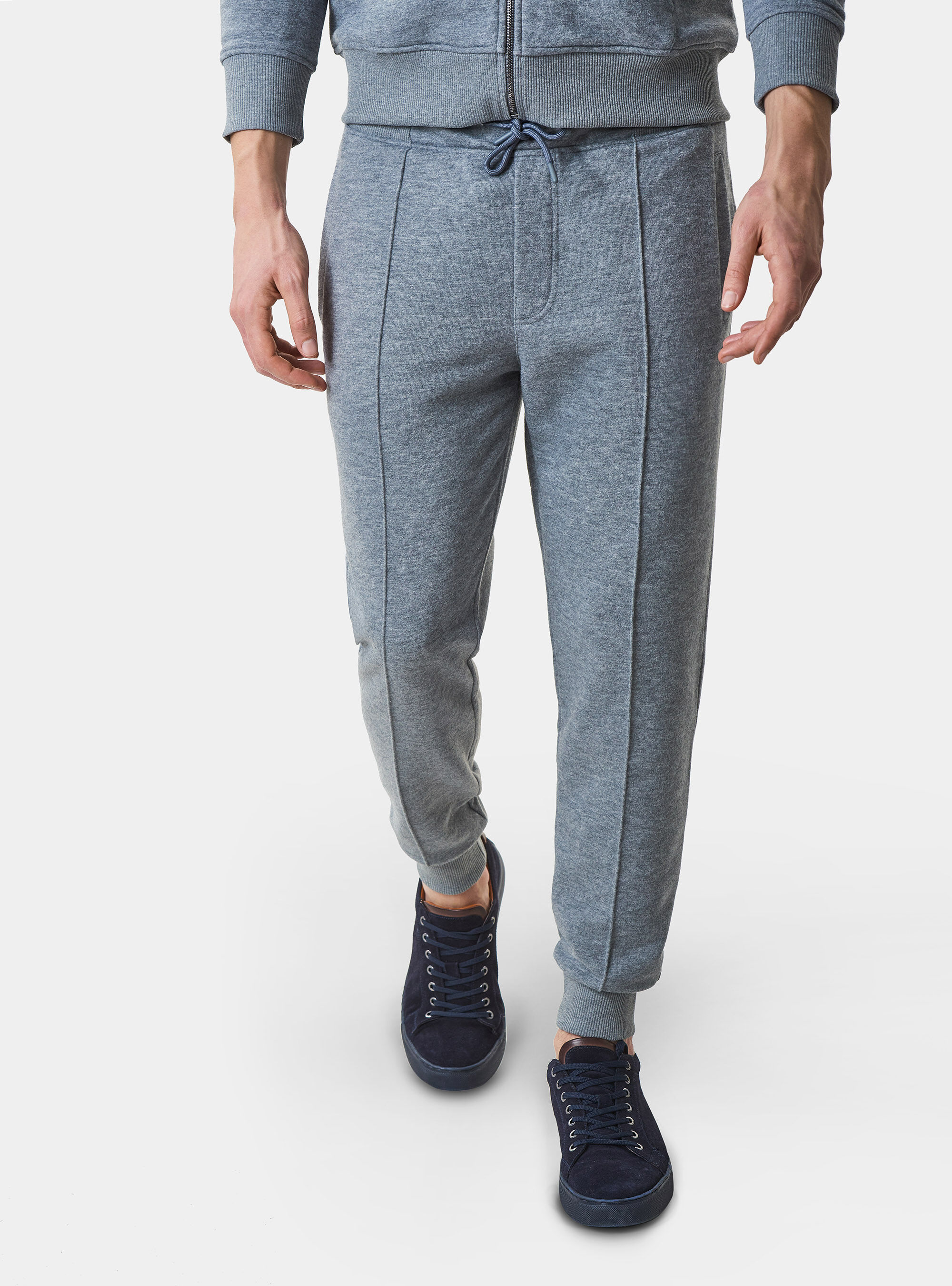 Pantalones de sudadera de mezcla de algod&oacute;n, GRIS MARENGO