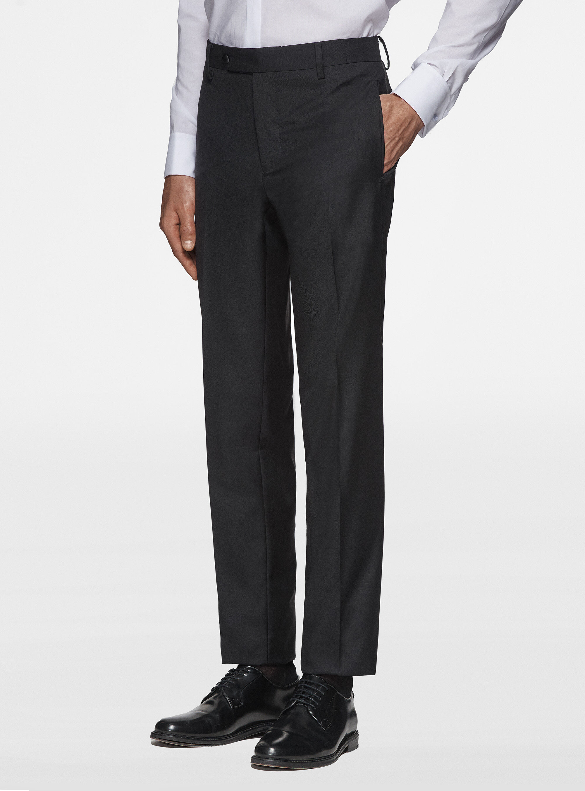 Pantalon de smoking negro de pura lana Gutteridge Trajes Hombre