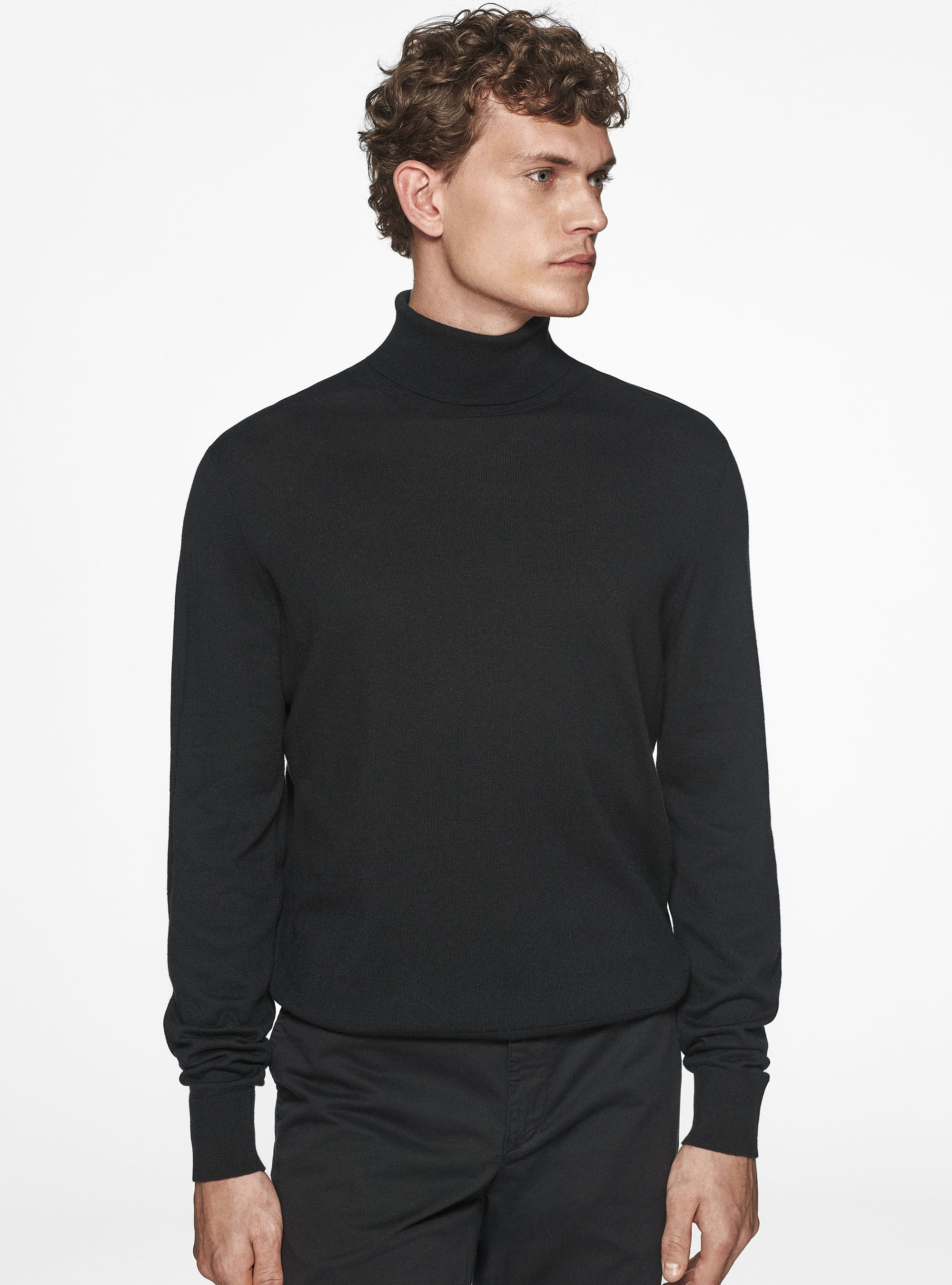 Silk and cashmere cotton turtleneck