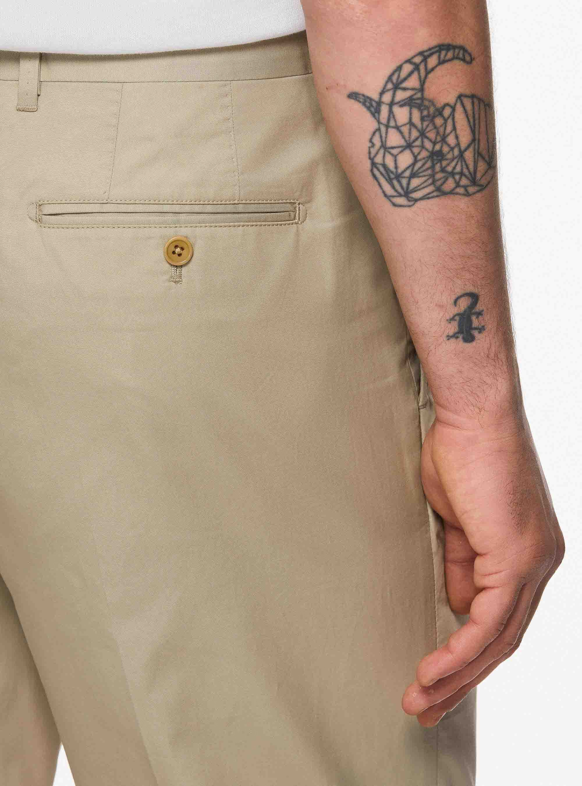 Popeline-Hose mit Bundfalten, SABBIA 0561C