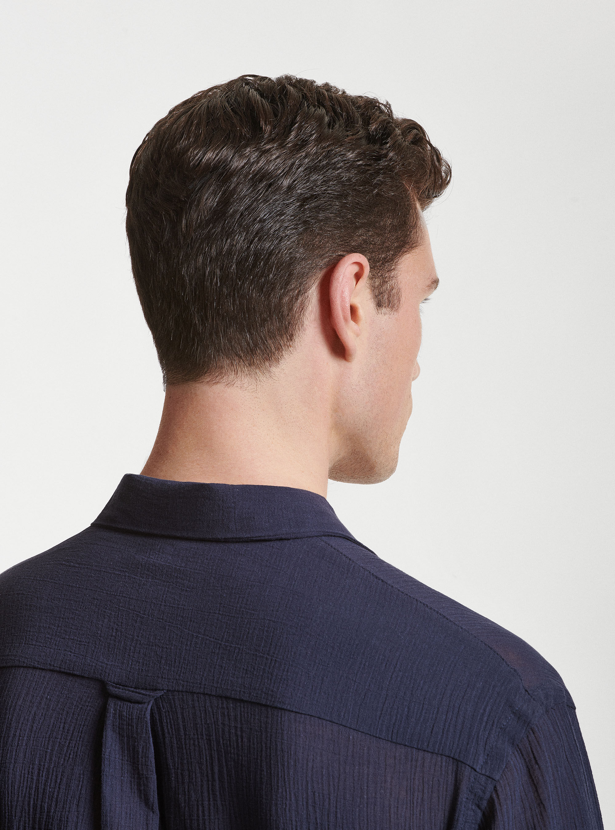 Halbarm-Poloshirt aus Baumwoll-Cr&ecirc;pe, NAVY 0218C