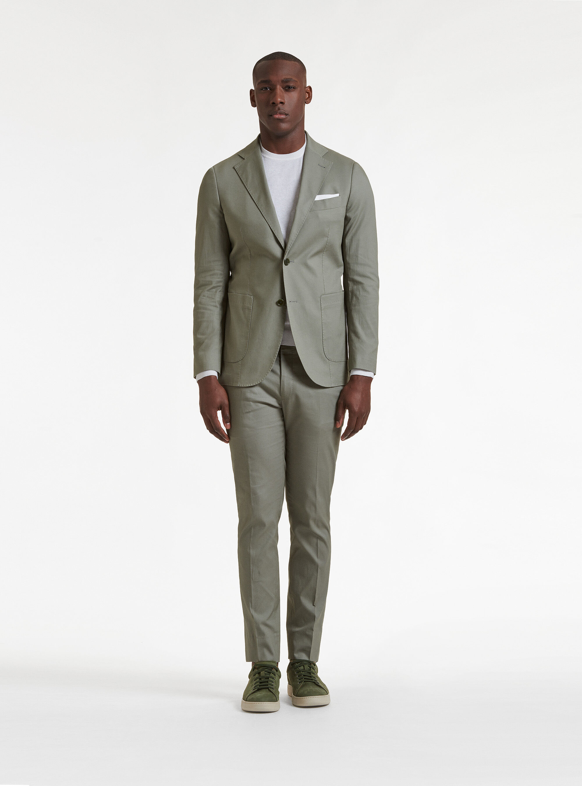 Giacca per abito in cotone armaturato, SALVIA 0602C