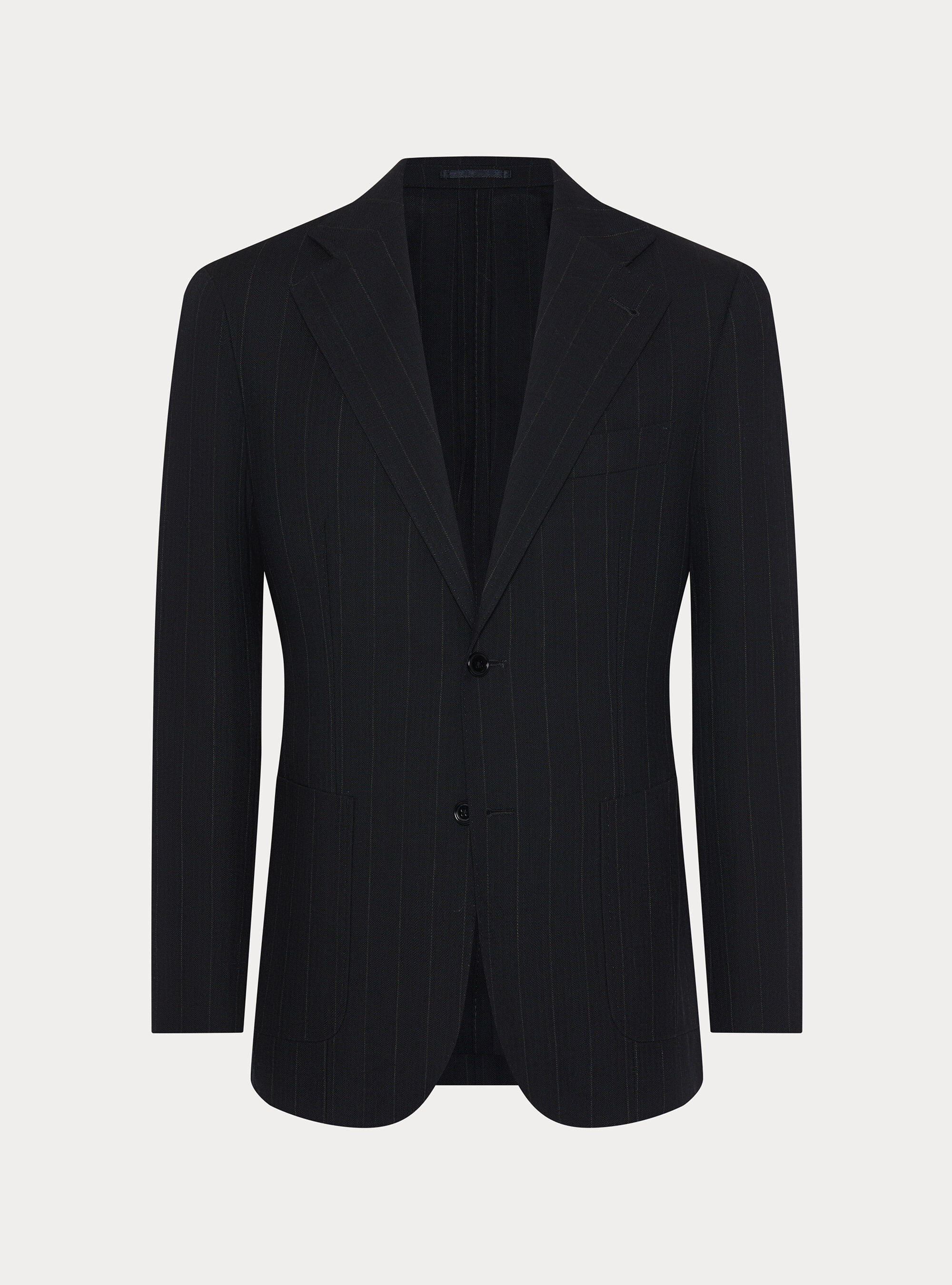 Striped Pure Wool Herringbone Blazer, NAVY BLUE