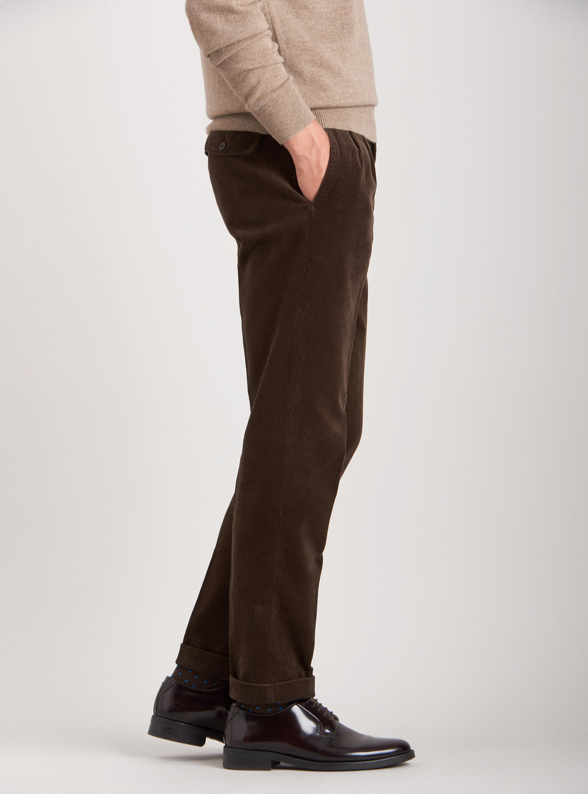 Pantaloni chino in velluto di cotone