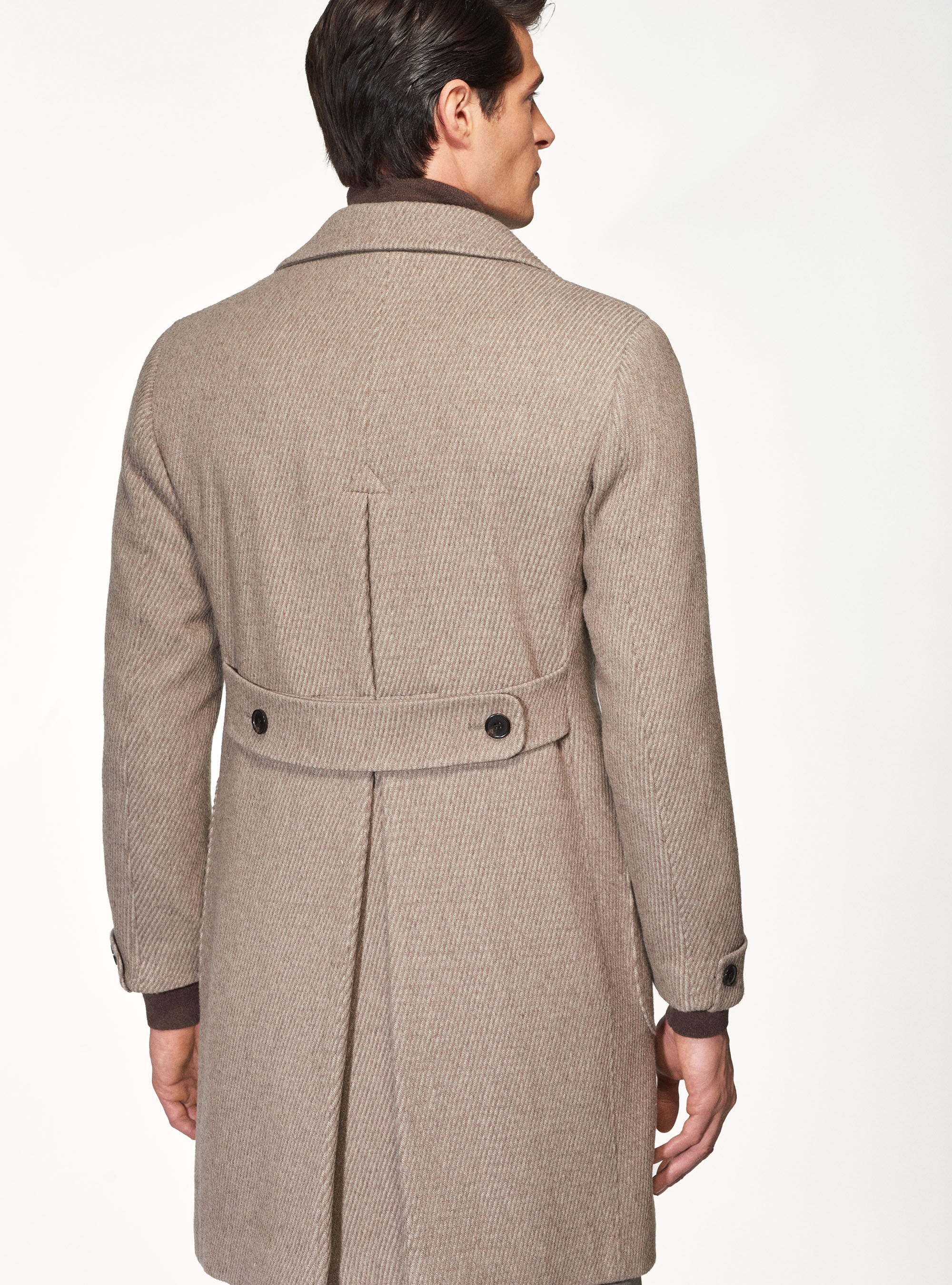 Ribbed wool double-breasted coat | GutteridgeEU | Coats Uomo