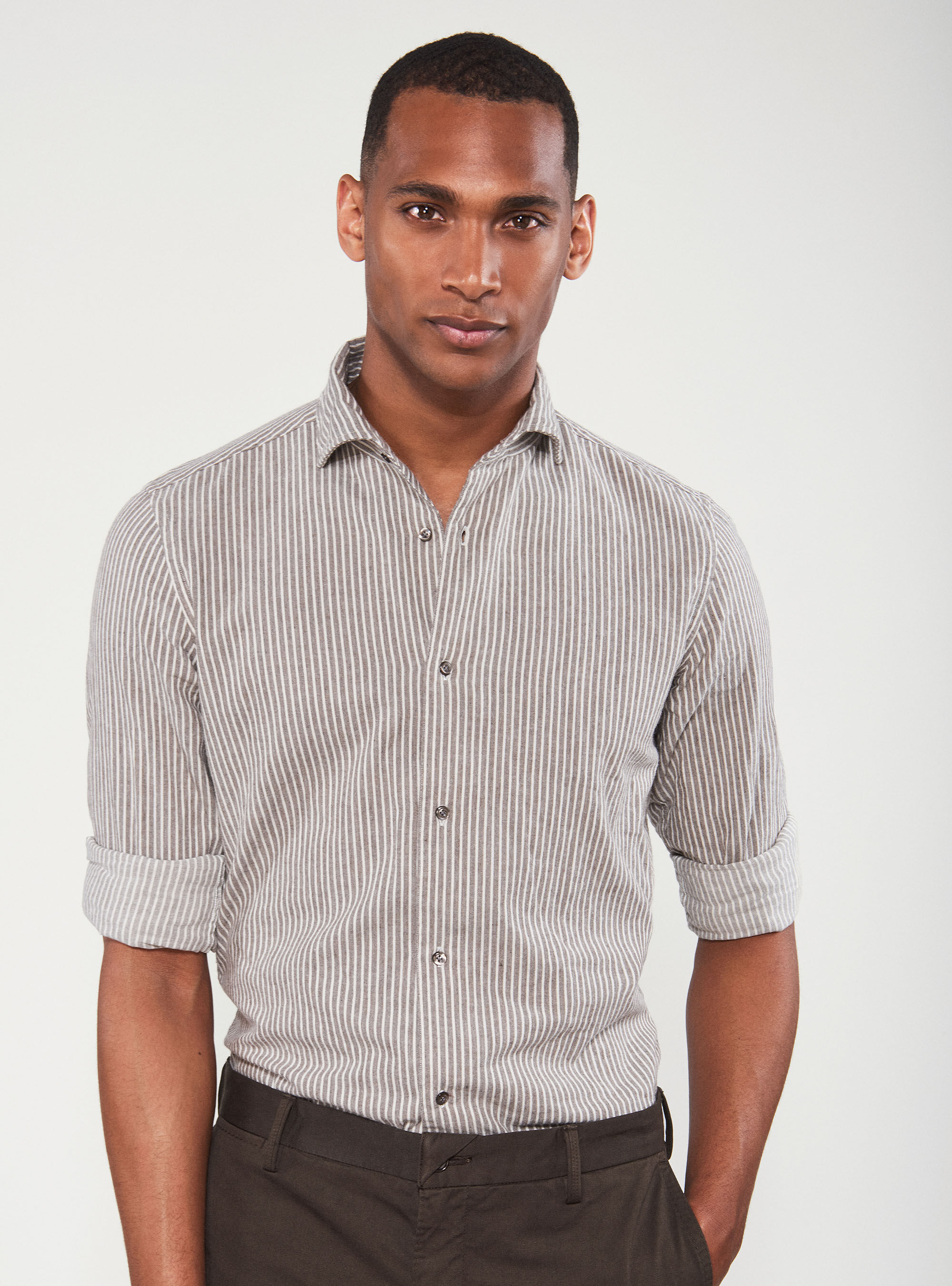 Black and white striped shirt with hotsell brown boots