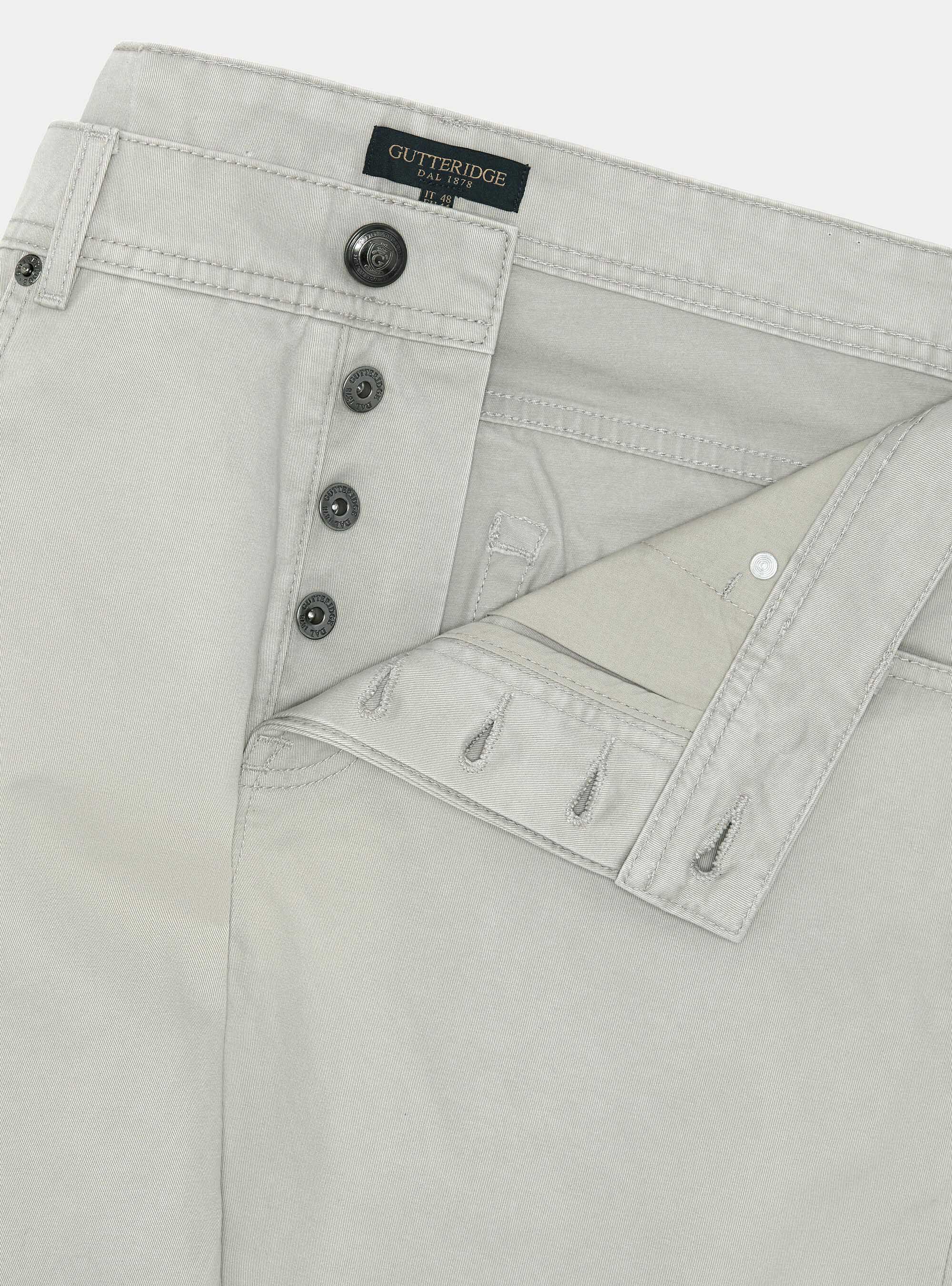 Pantaloni slim fit in twill di cotone, ECRU