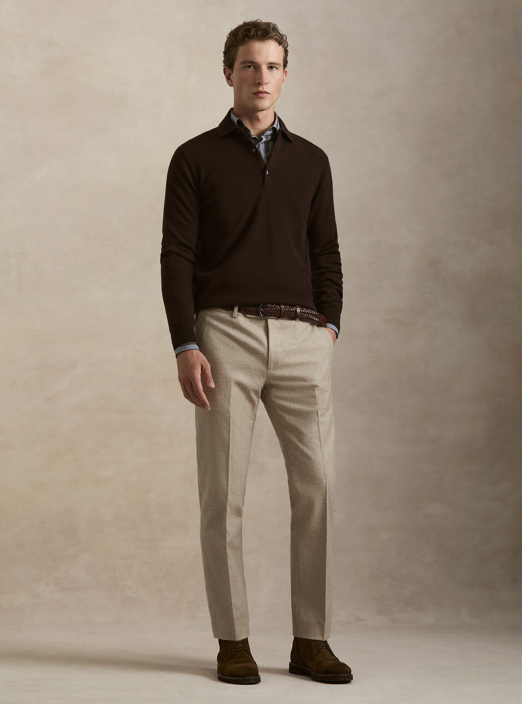 Maglia a polo in lana e cashmere