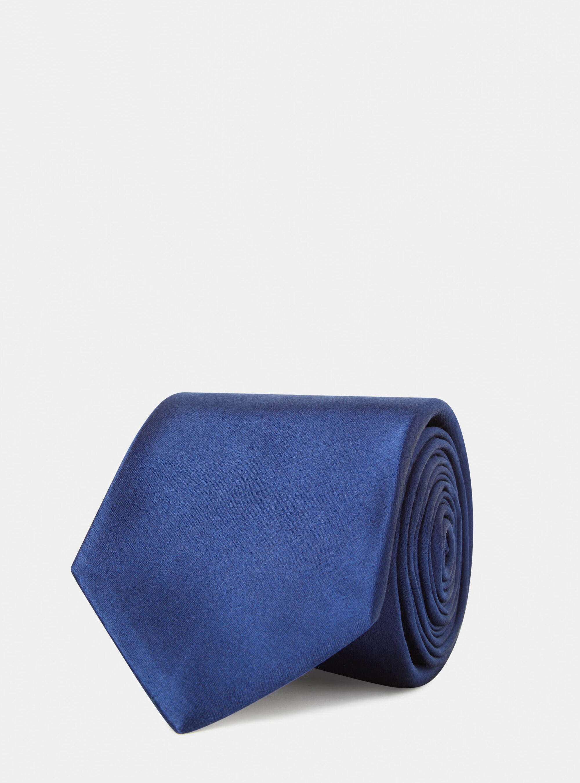 Solid-coloured silk tie, BLUE