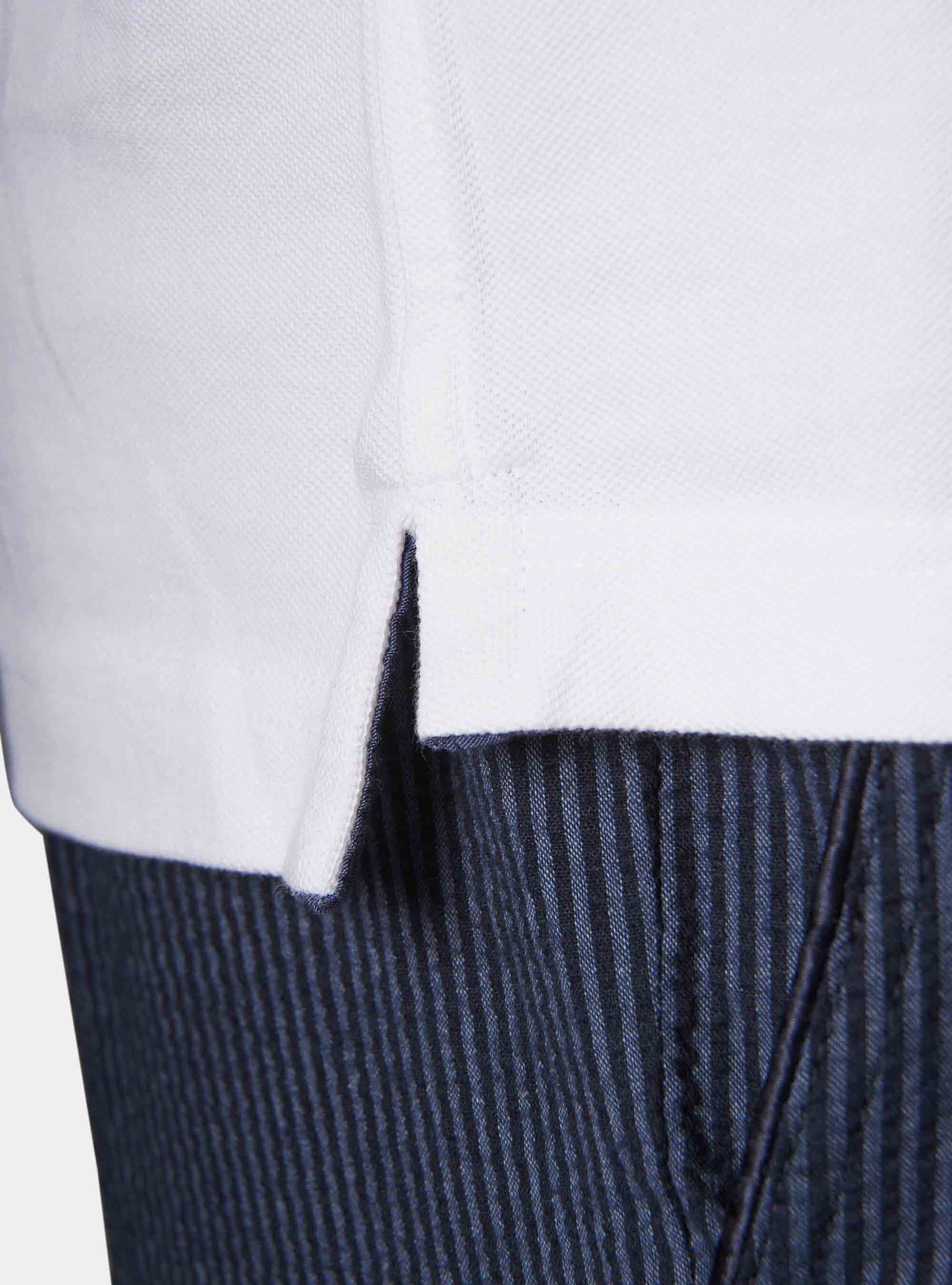 Polo slim fit de algod&oacute;n piquet, BLANCO