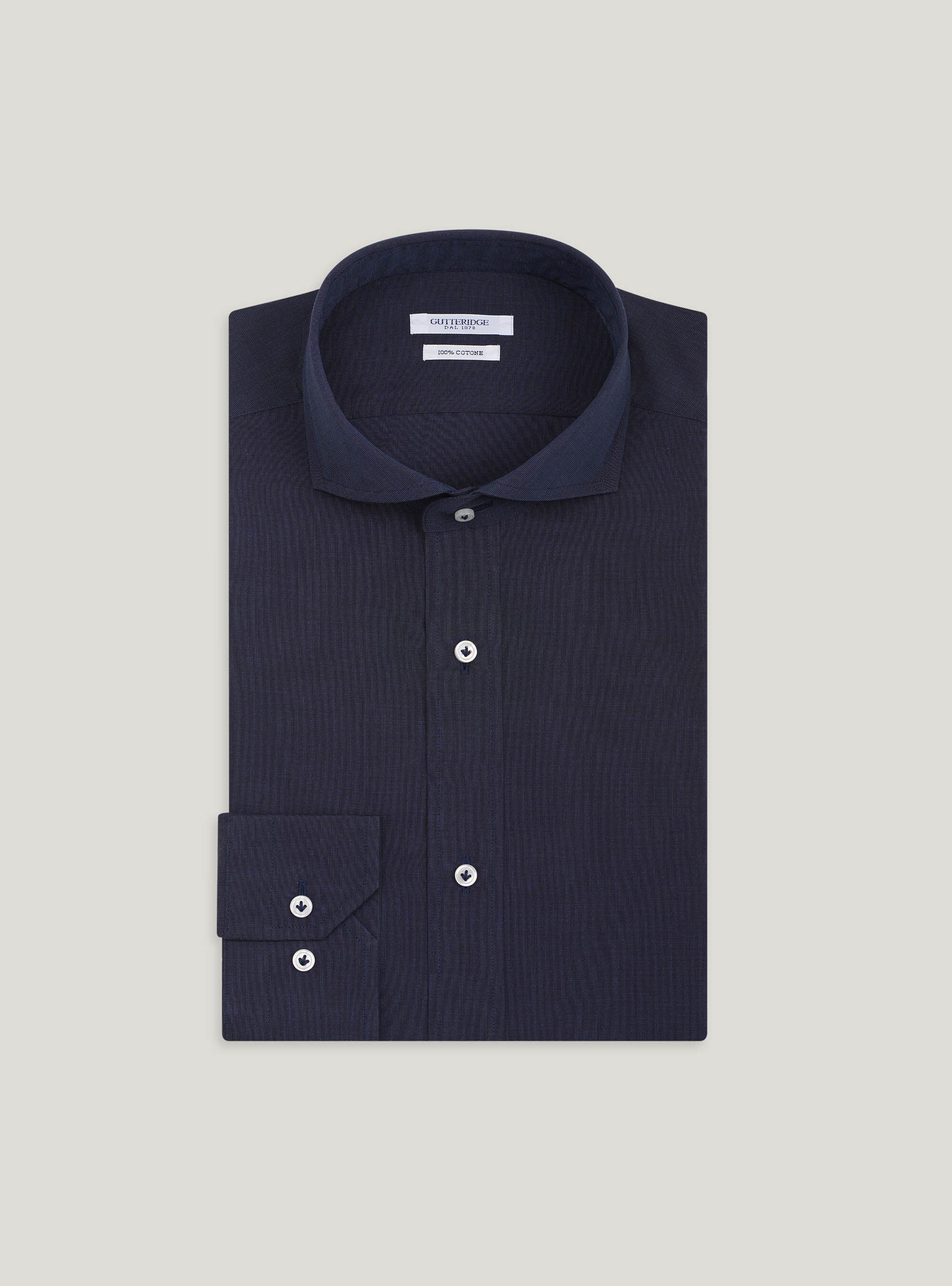 Cotton fil a fil French collar shirt