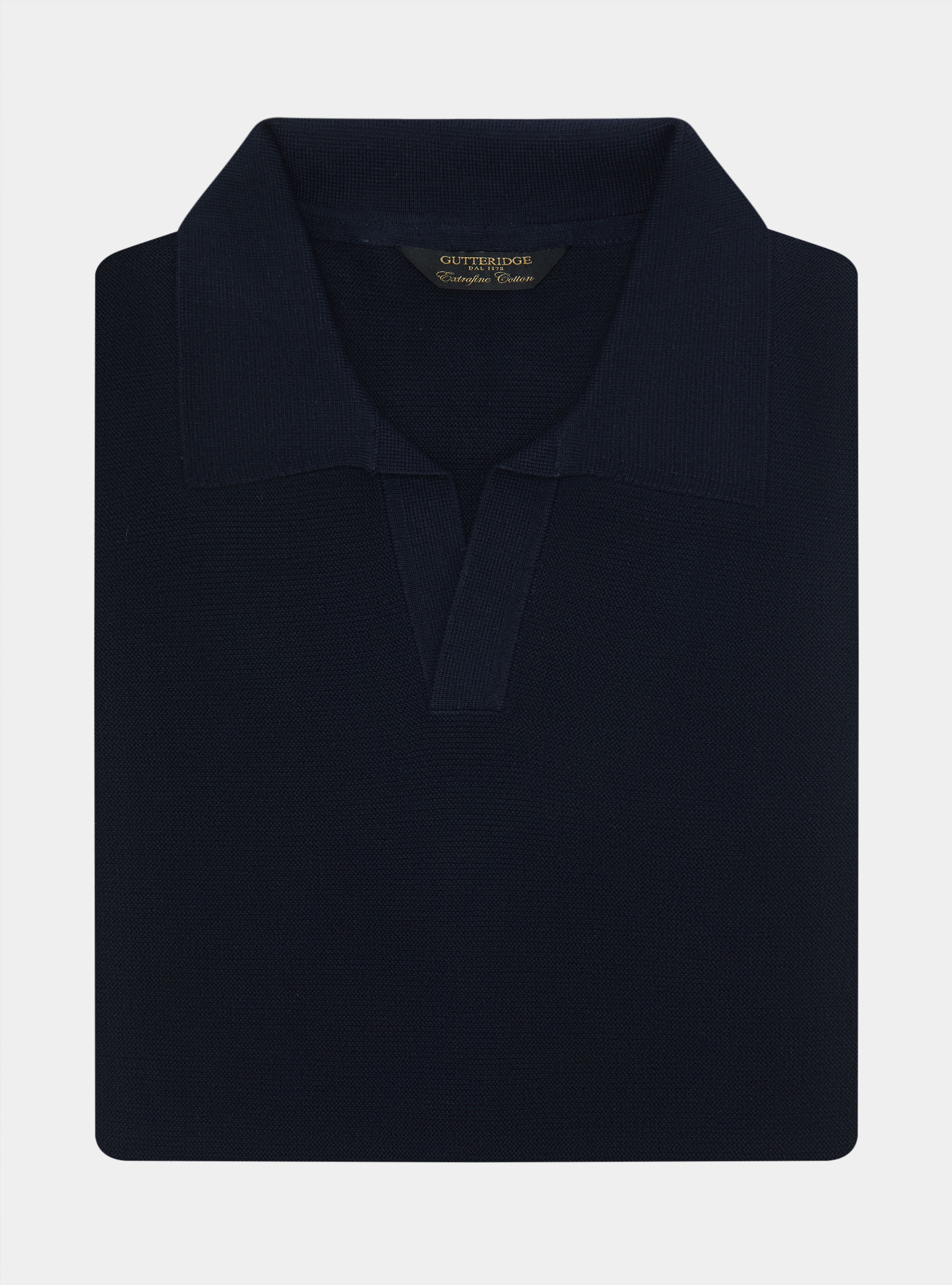 Knitted links polo shirt in extra-fine cotton, NAVY BLUE