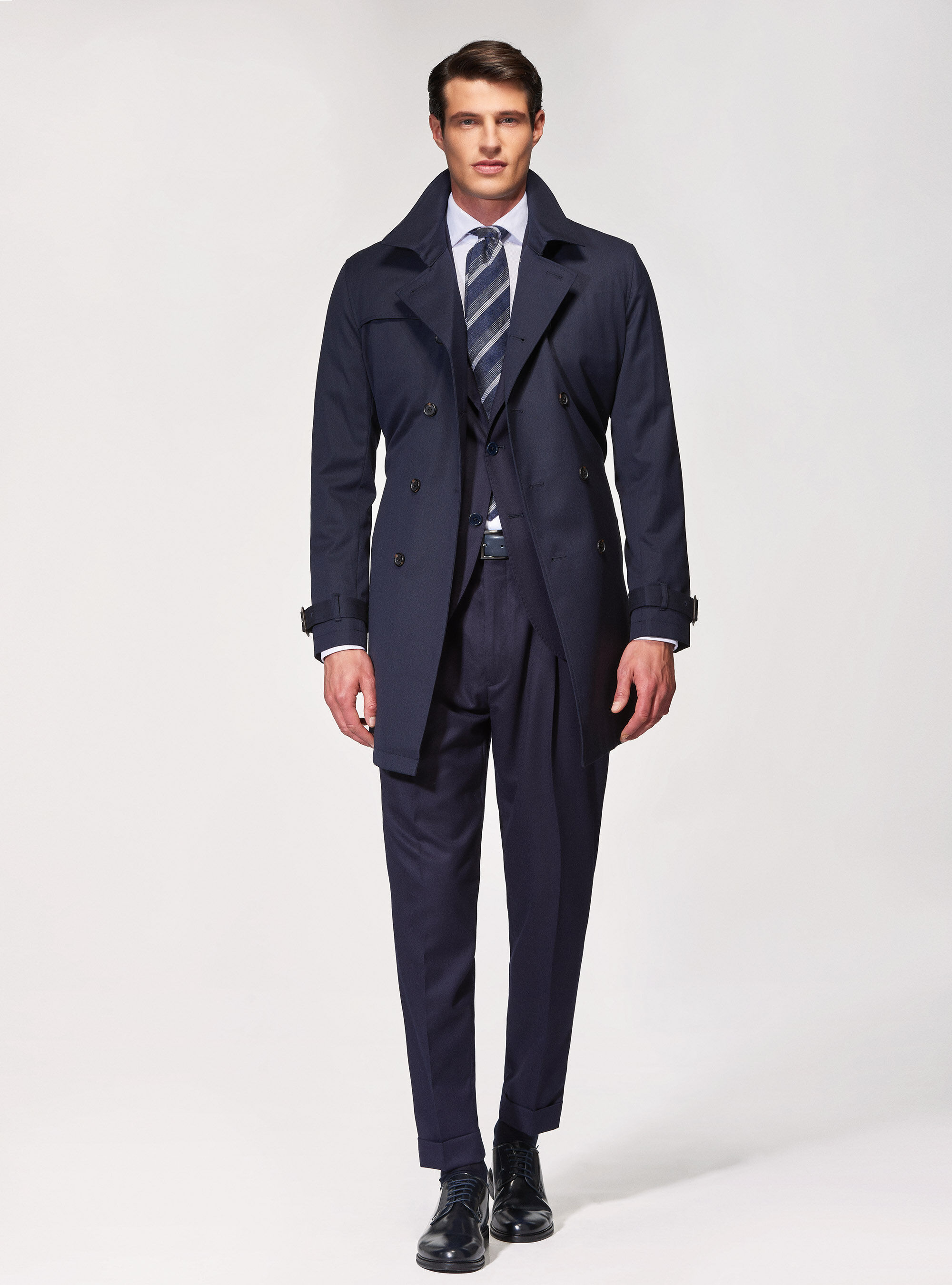 Classic wool and cotton trench coat GutteridgeUK Men s catalog