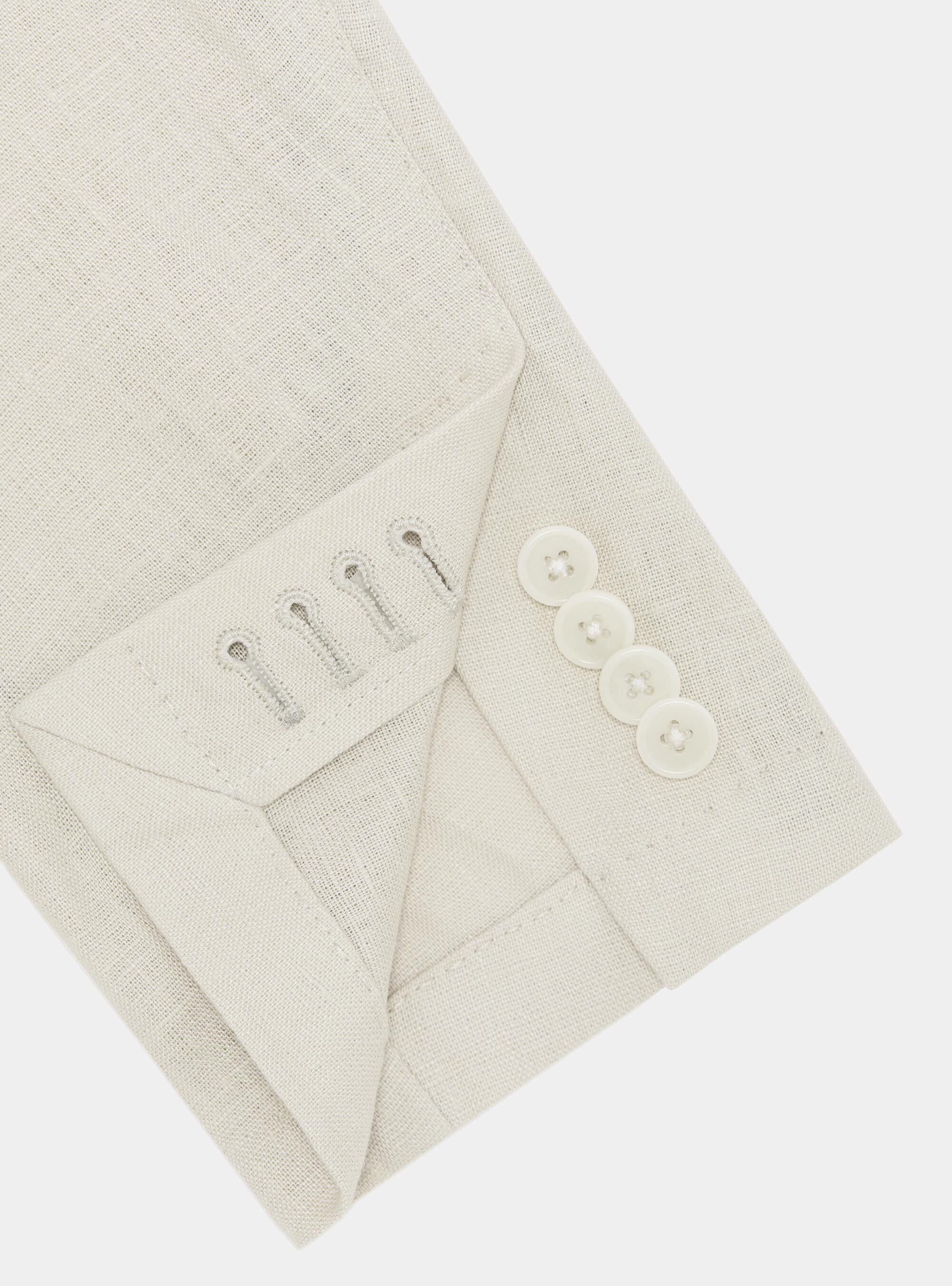 Korean blazer in pure linen, ECRU
