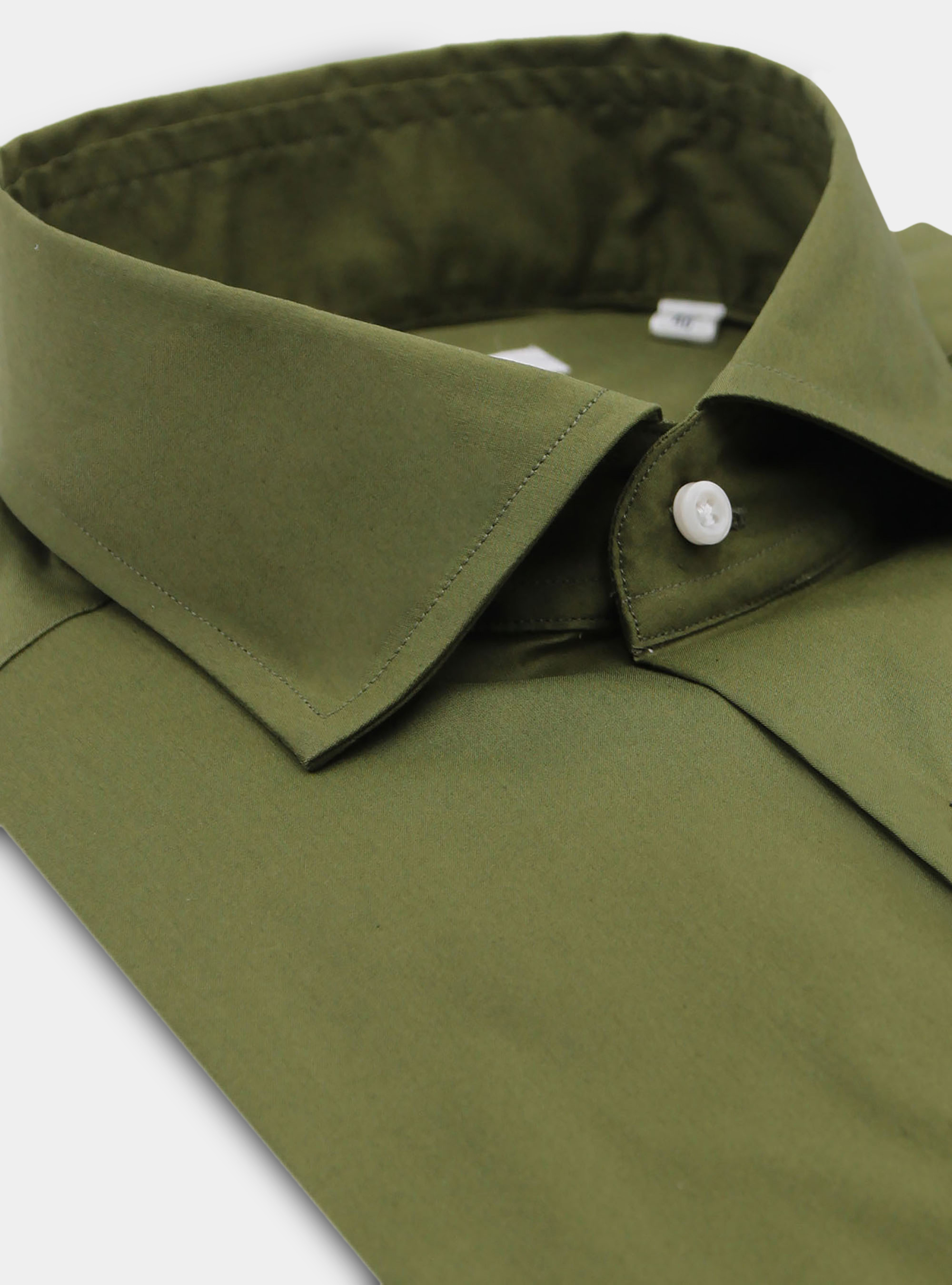 Camicia in cotone stretch, OLIVA