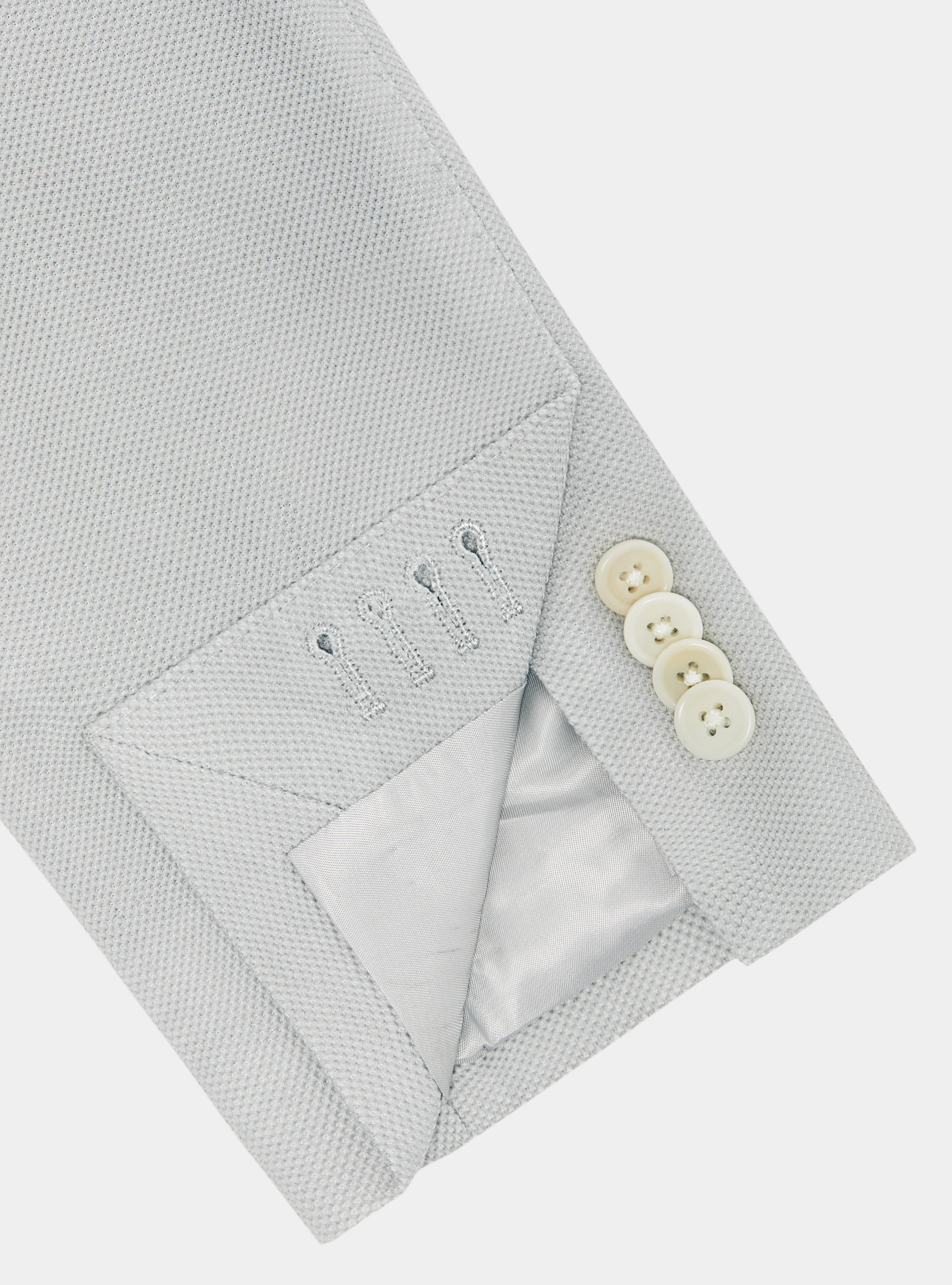 Americana de punto de nido de abeja en mezcla de algodón, GRIGIO CHIARO 0256C