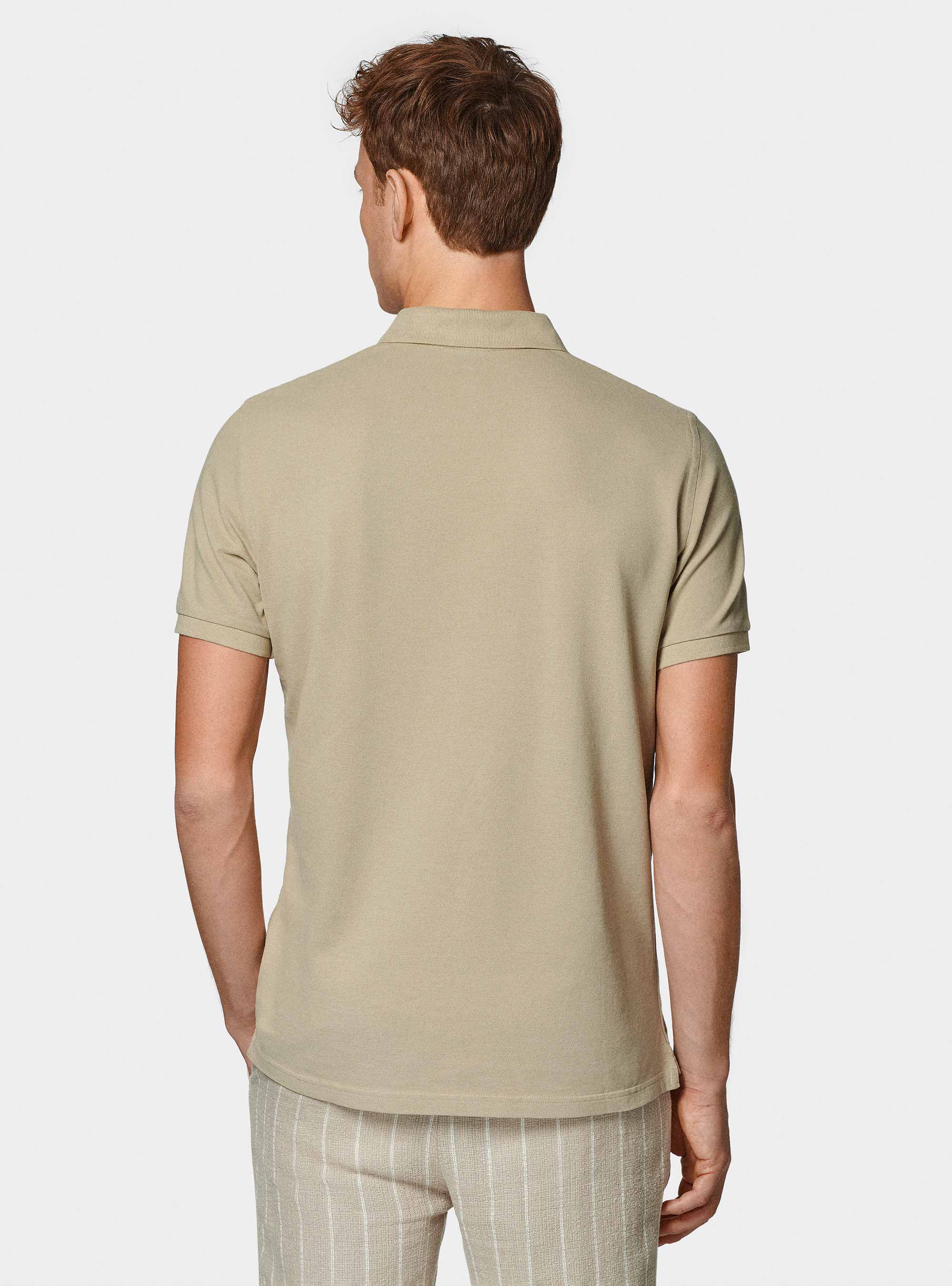 Polo classica in piquet, ECRU