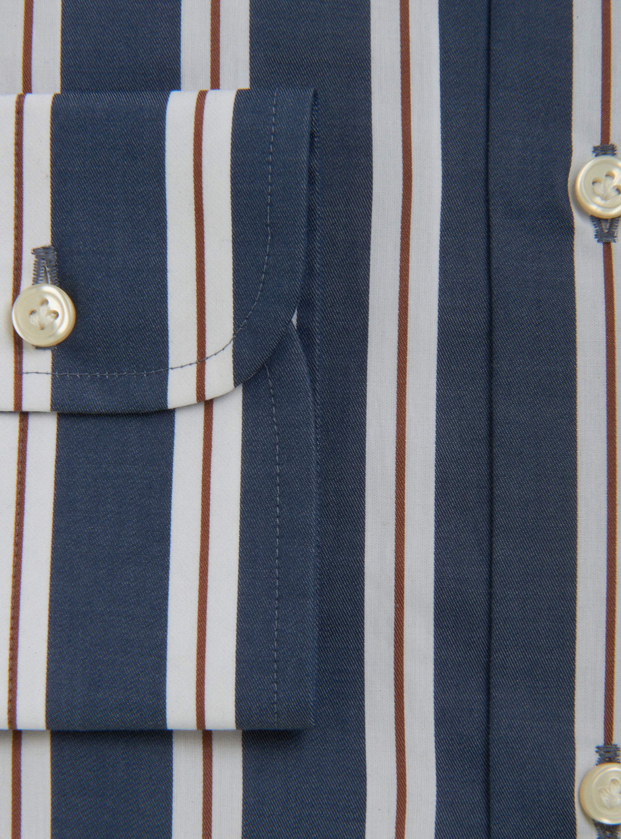 Camicia collo francese in popeline di cotone pregiato, BLU