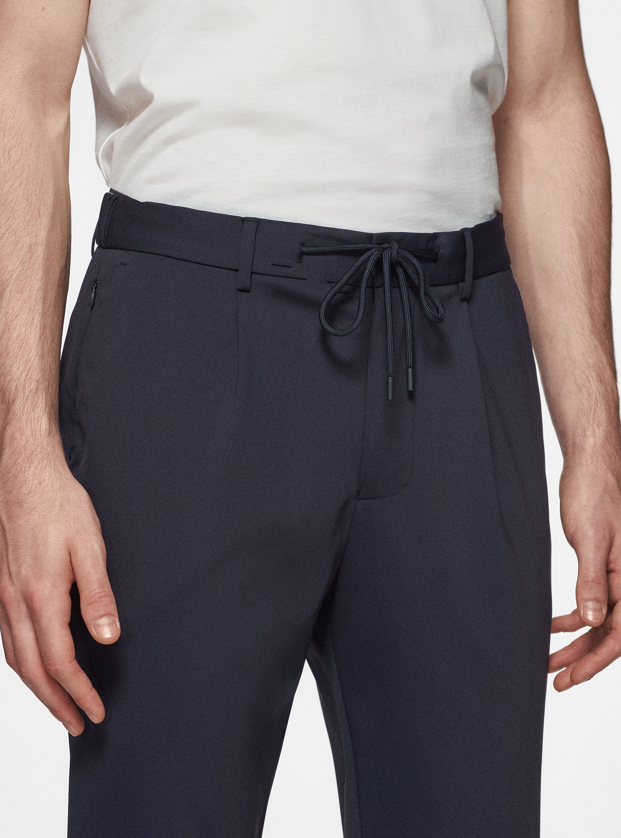 GT01 trousers in stretch nylon, NAVY BLUE