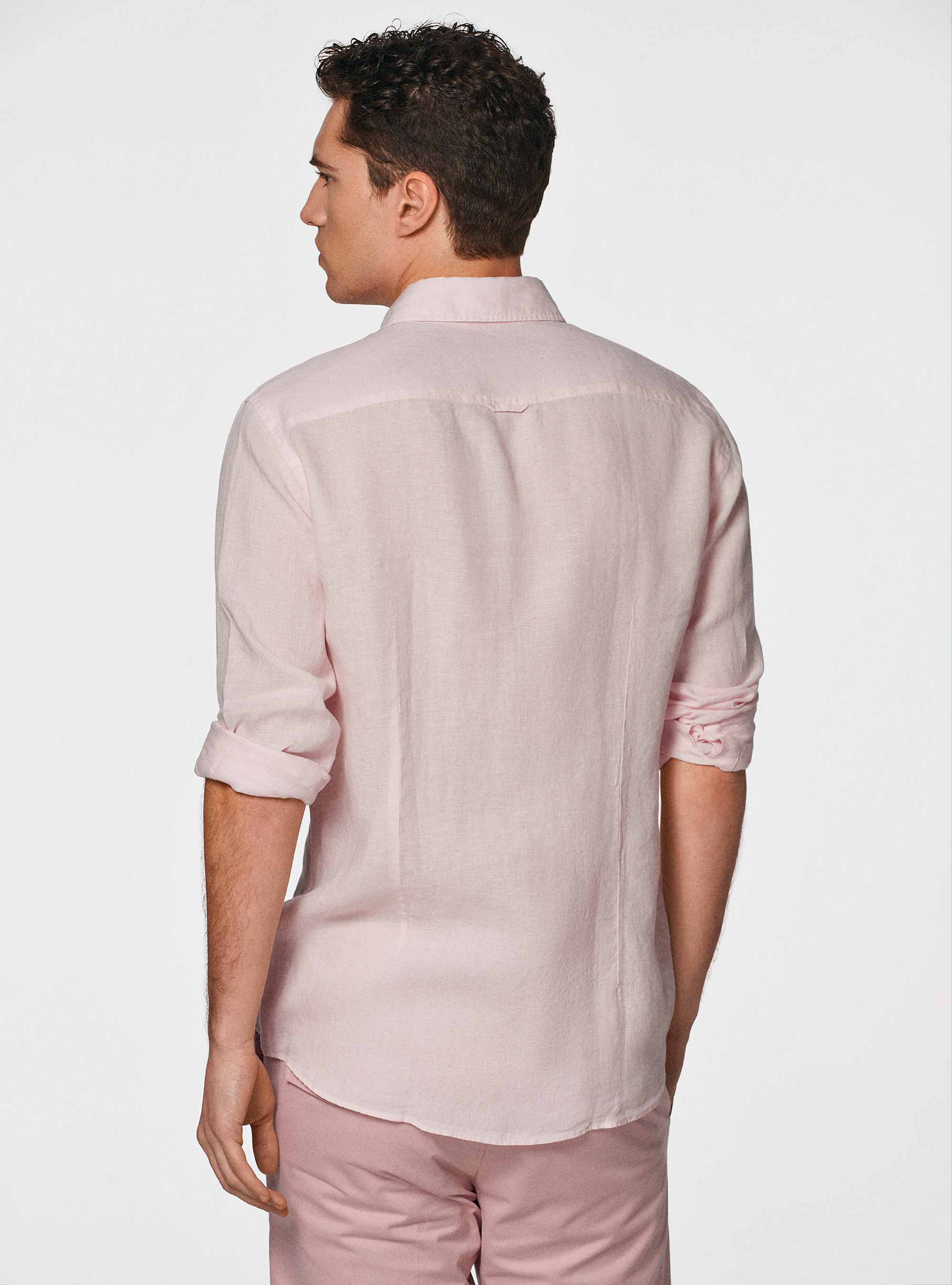Camicia in puro lino, ROSA