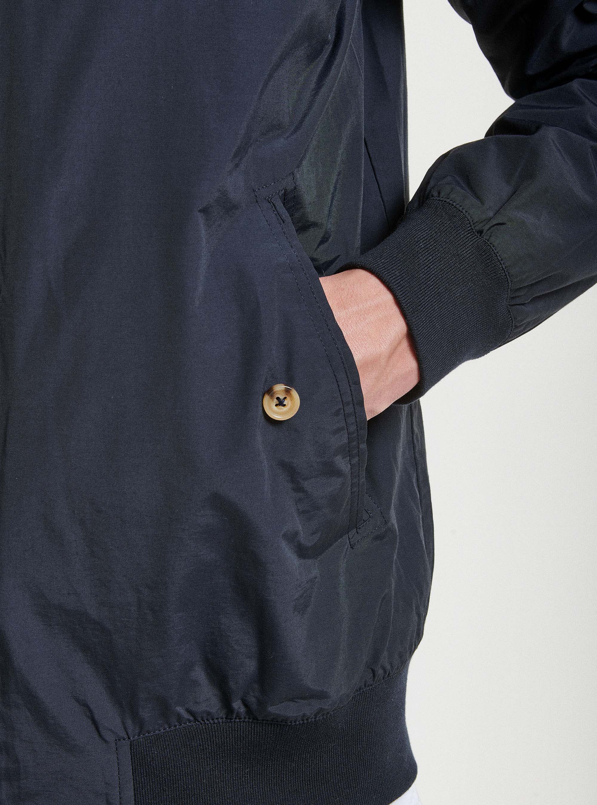 Bomber regular fit in misto cotone, BLU NAVY