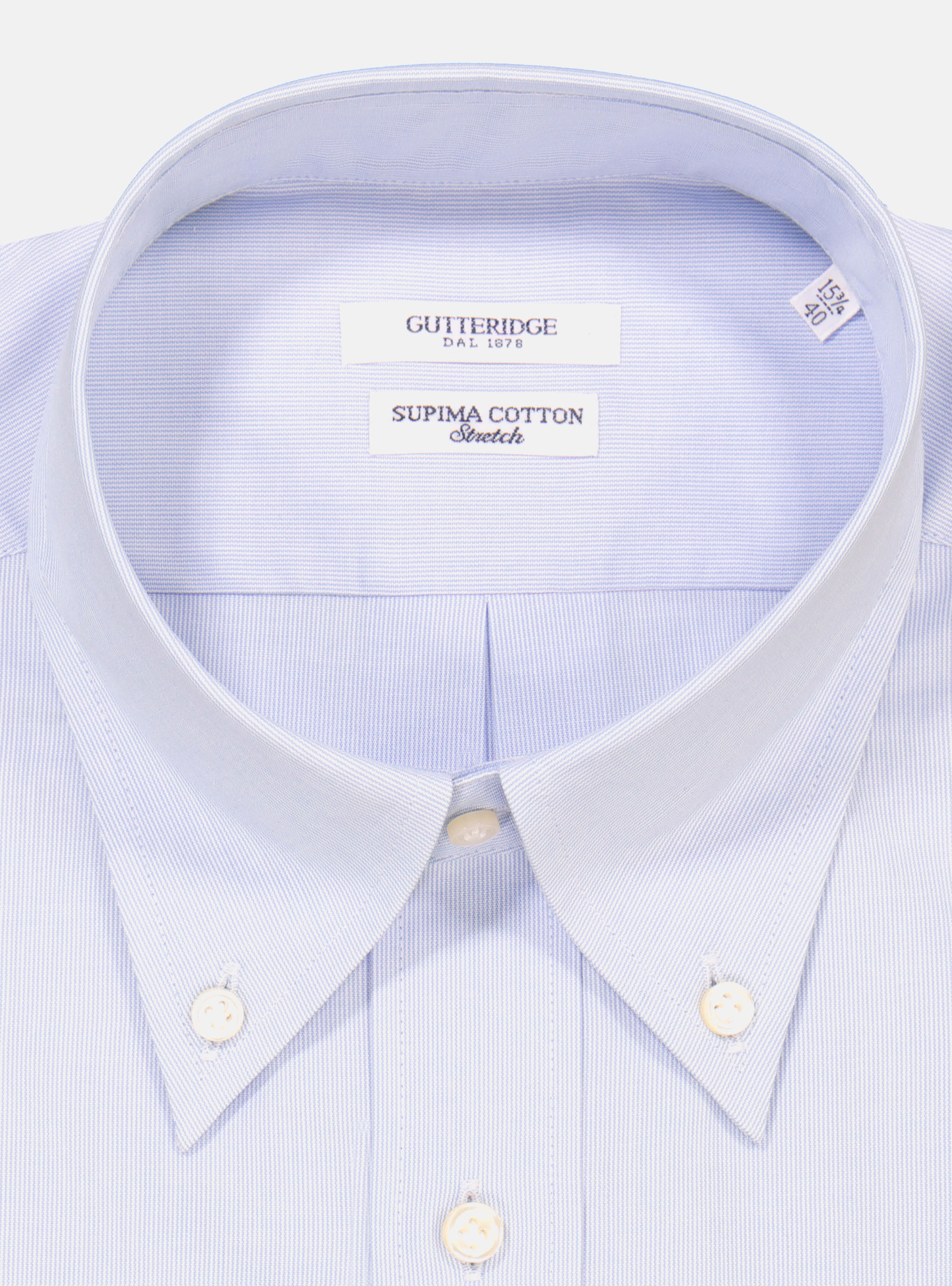 Striped shirt with button collar, LIGHT BLUE