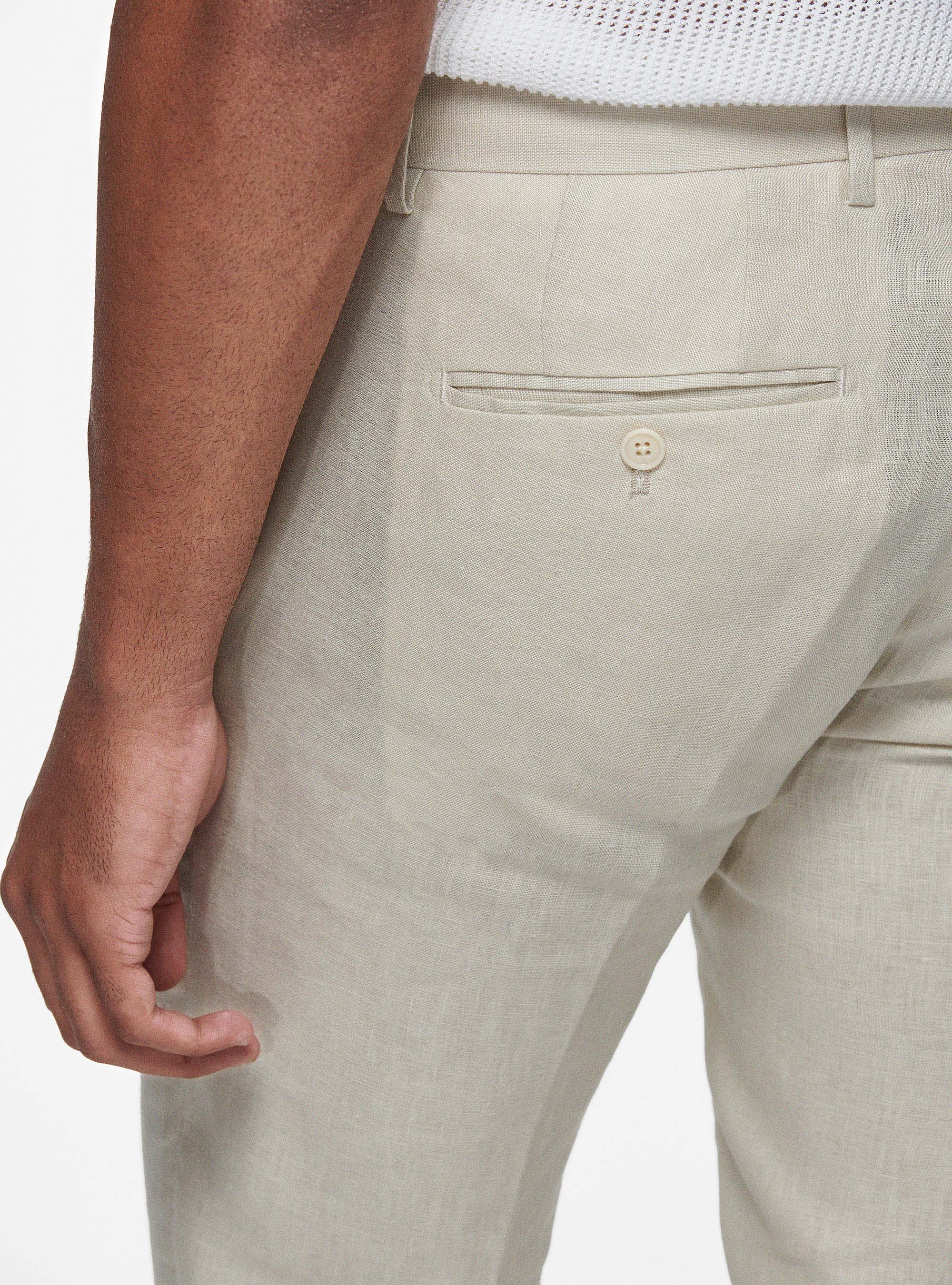 Pantalon en lin pur, &Atilde; CRU