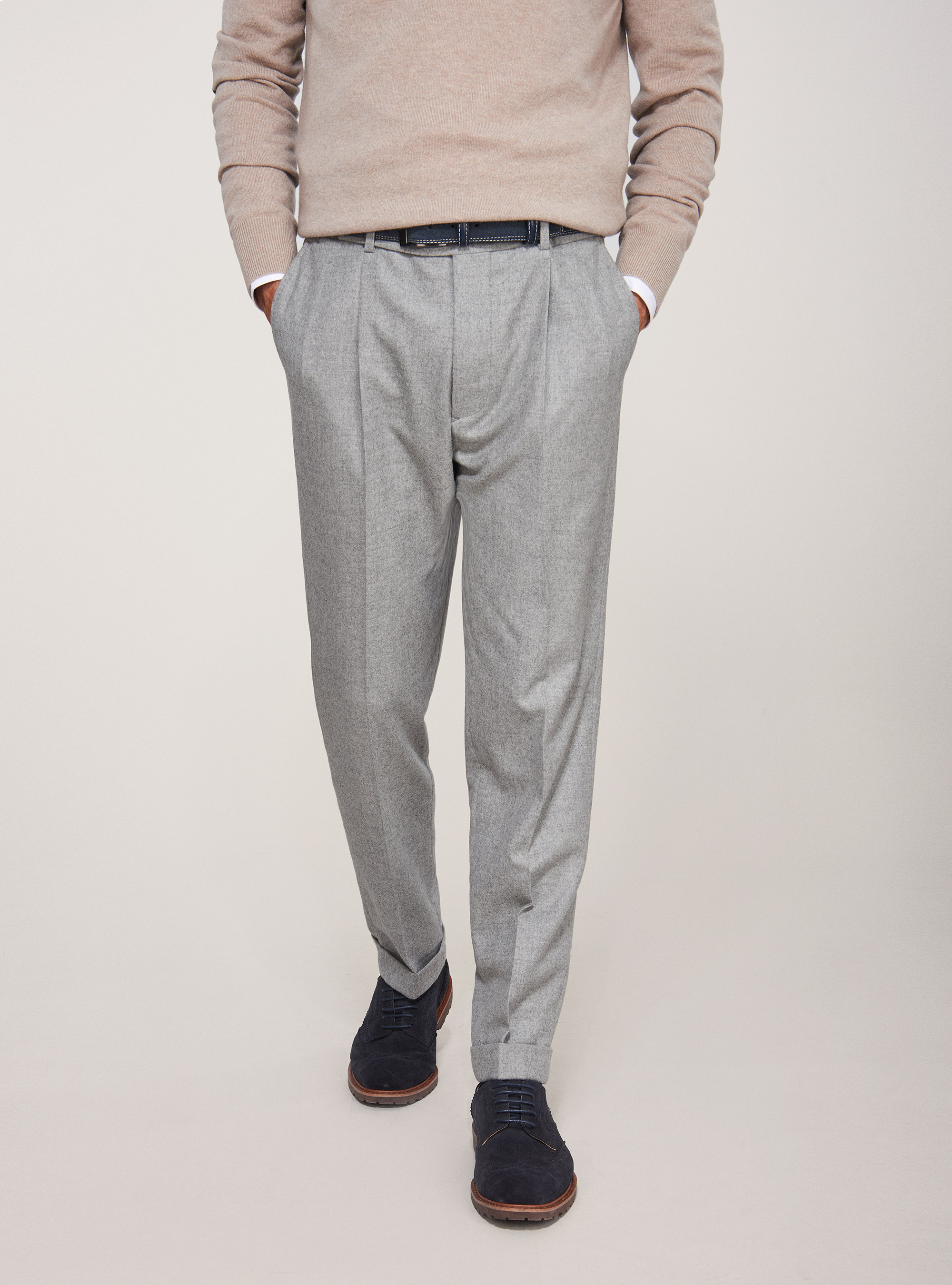Flannel suit trousers