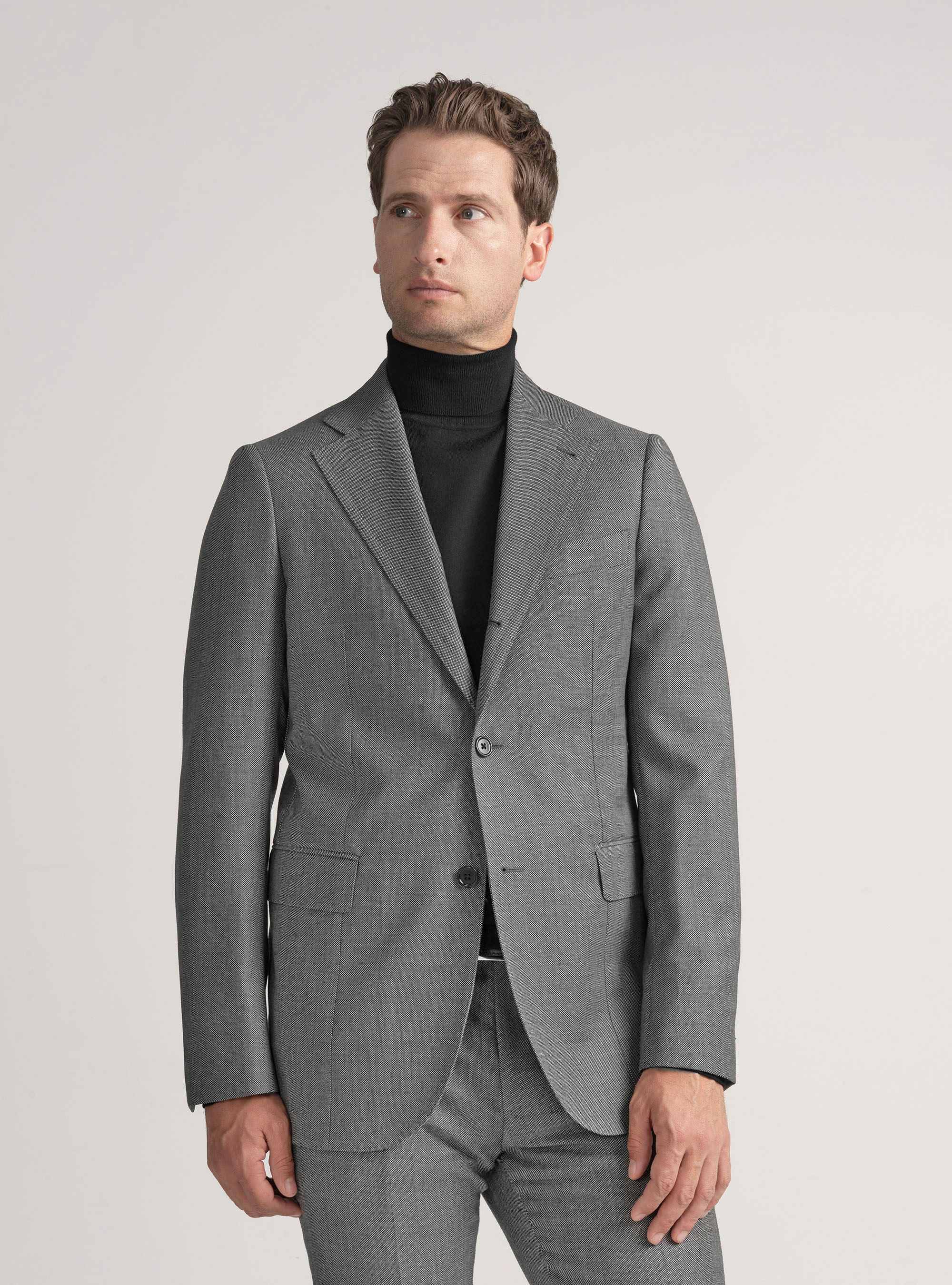 Giacca per abito in lana occhio di pernice Vitale Barberis Canonico, GRIGIO CHIARO