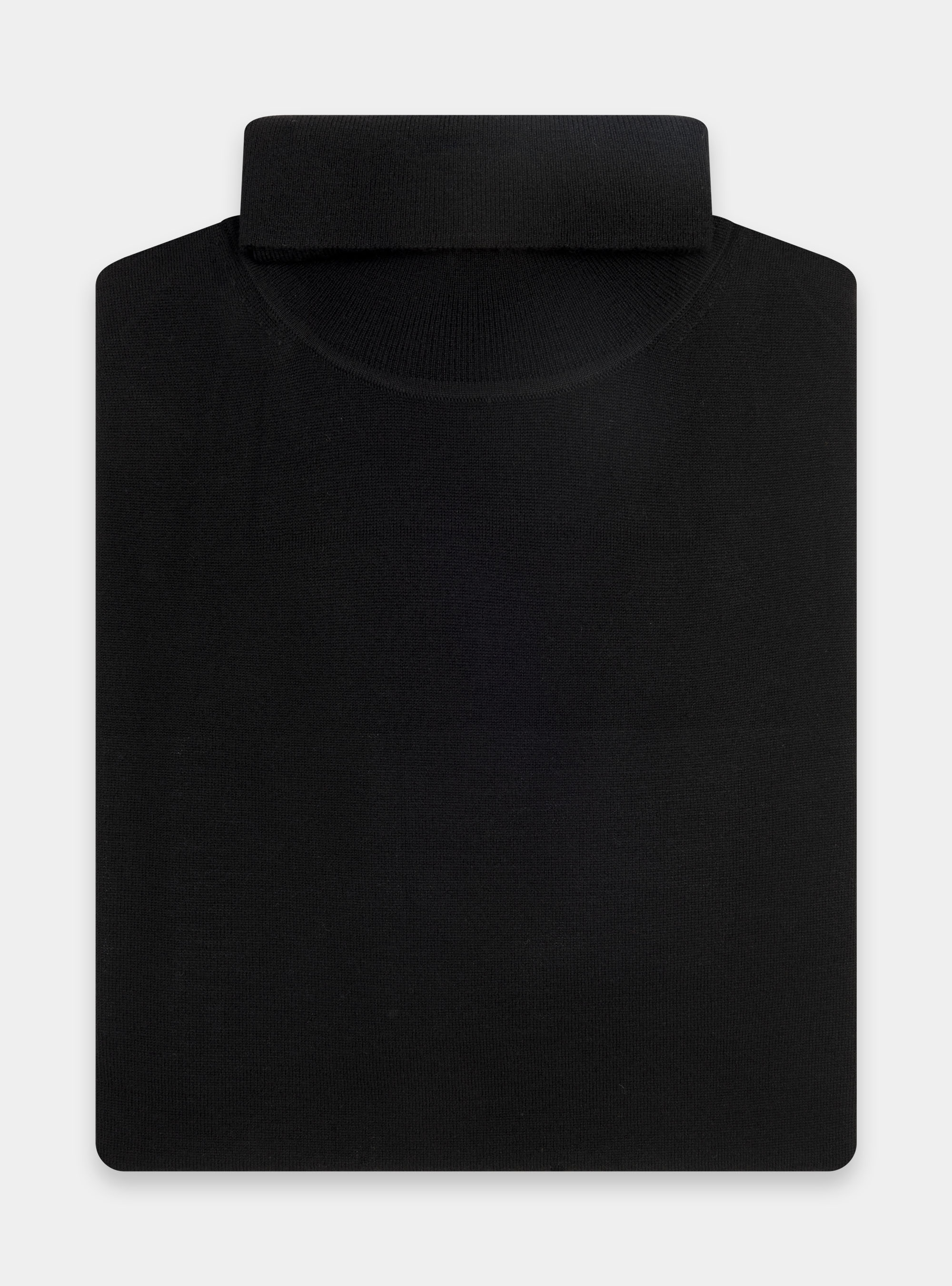 Cuello alto de pura lana merina, NEGRO