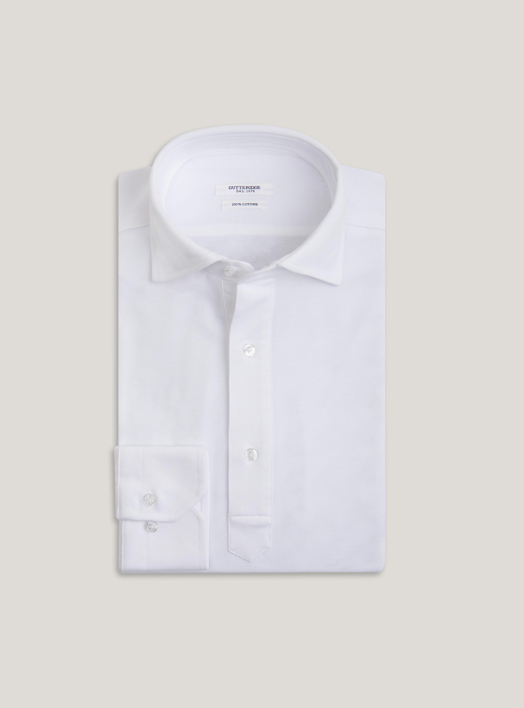 Camicia a polo in cotone, BIANCO