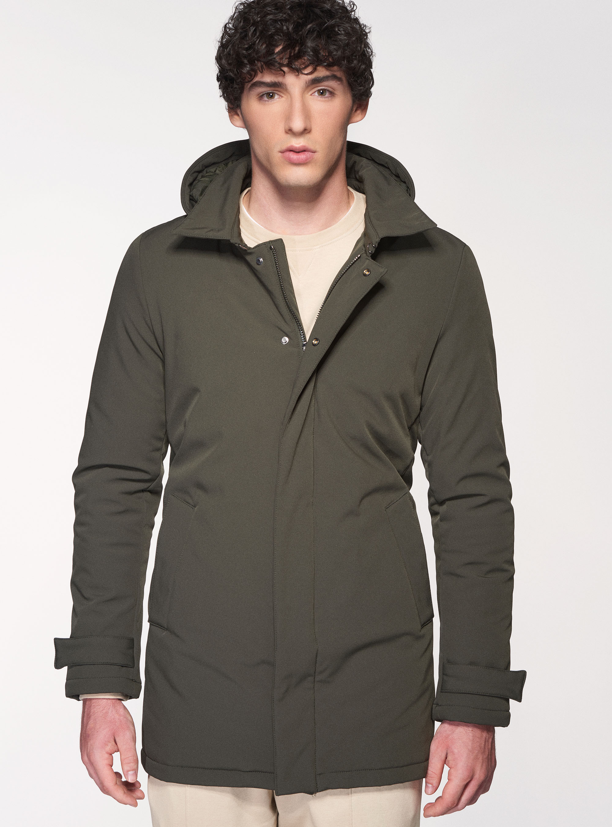 Giubbino tecnico con cappuccio, VERDE