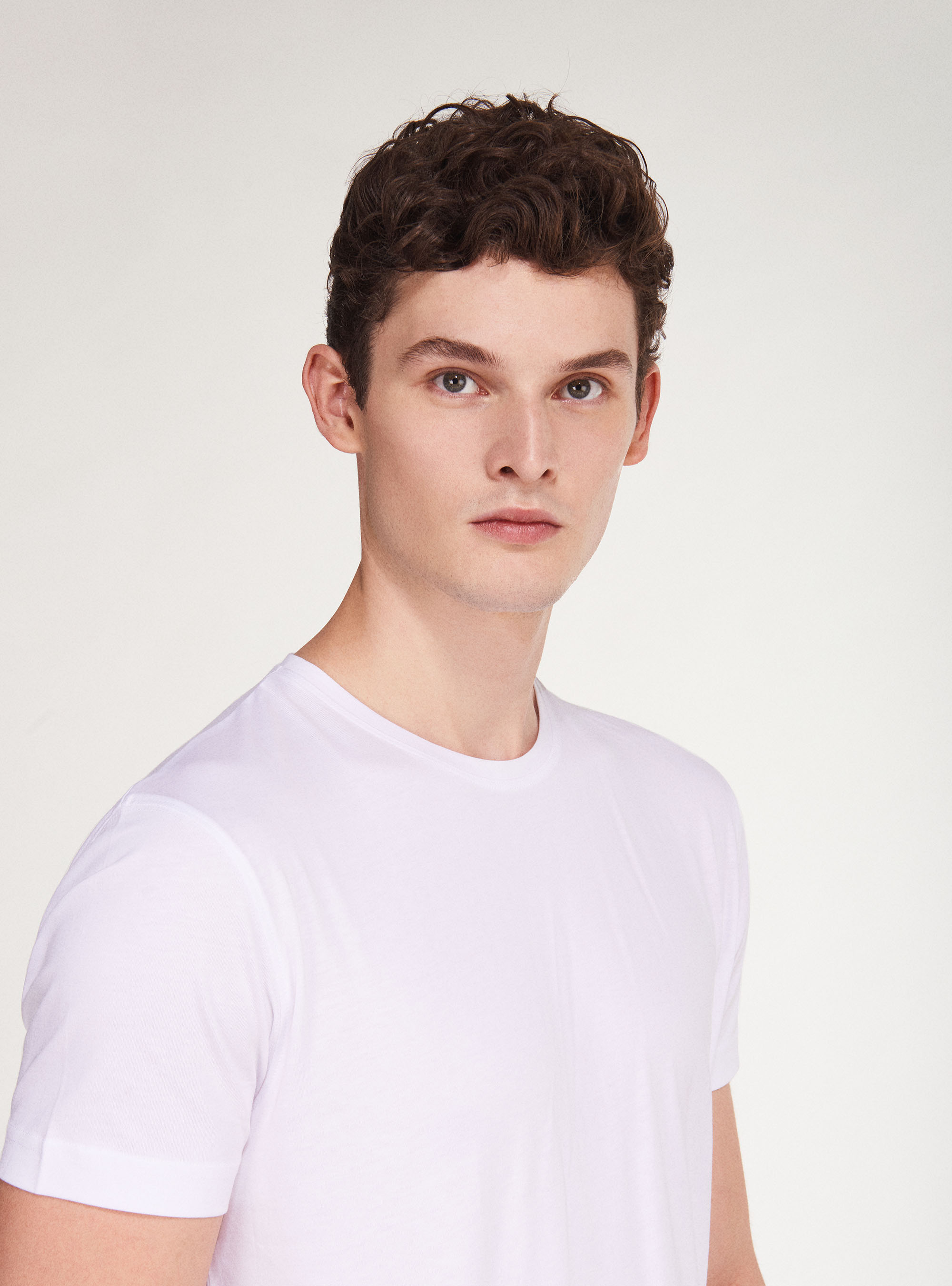 Tshirt in jersey di cotone supima, BIANCO