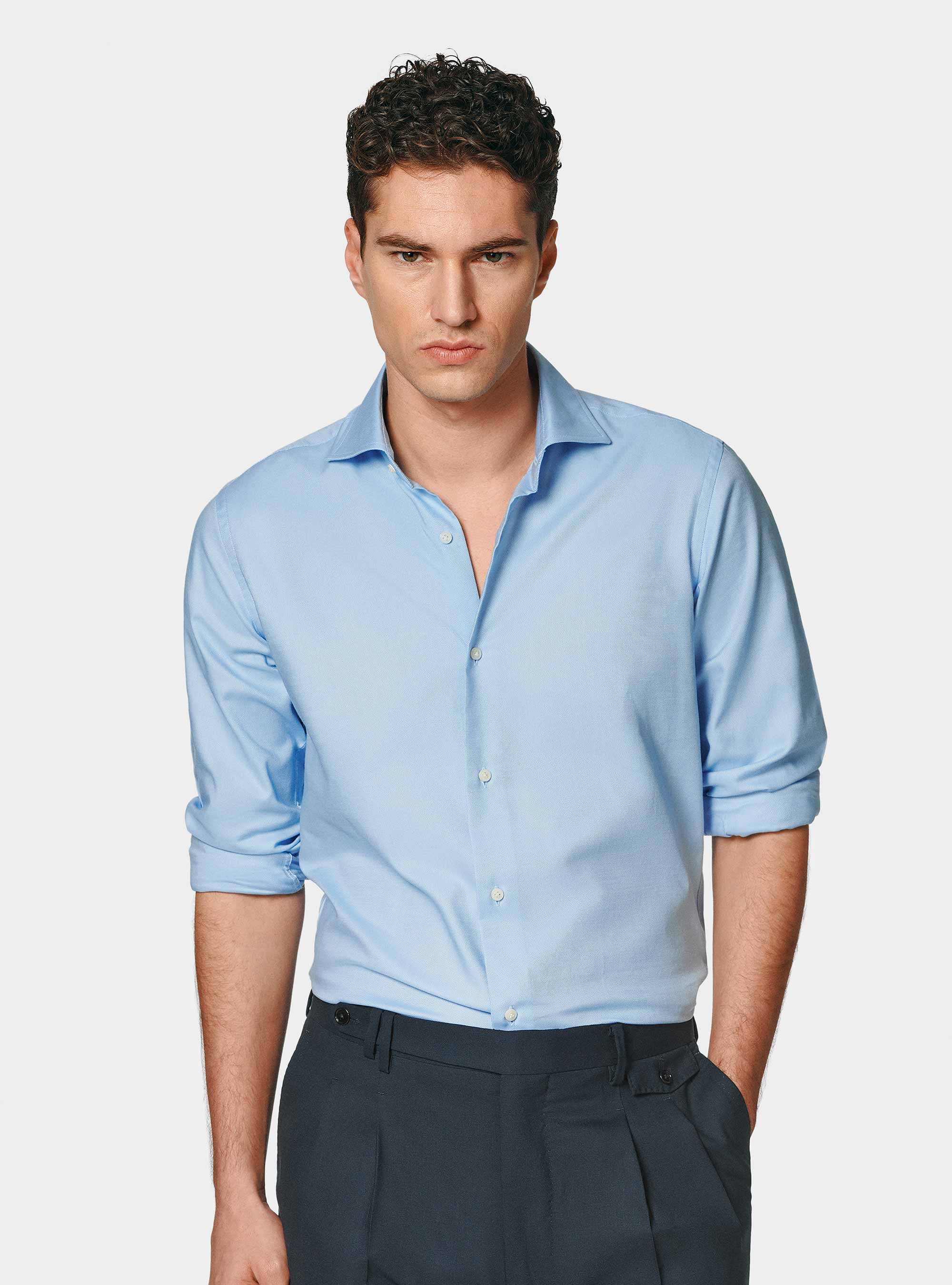 Chemise en coton oxford, BLEU CIEL