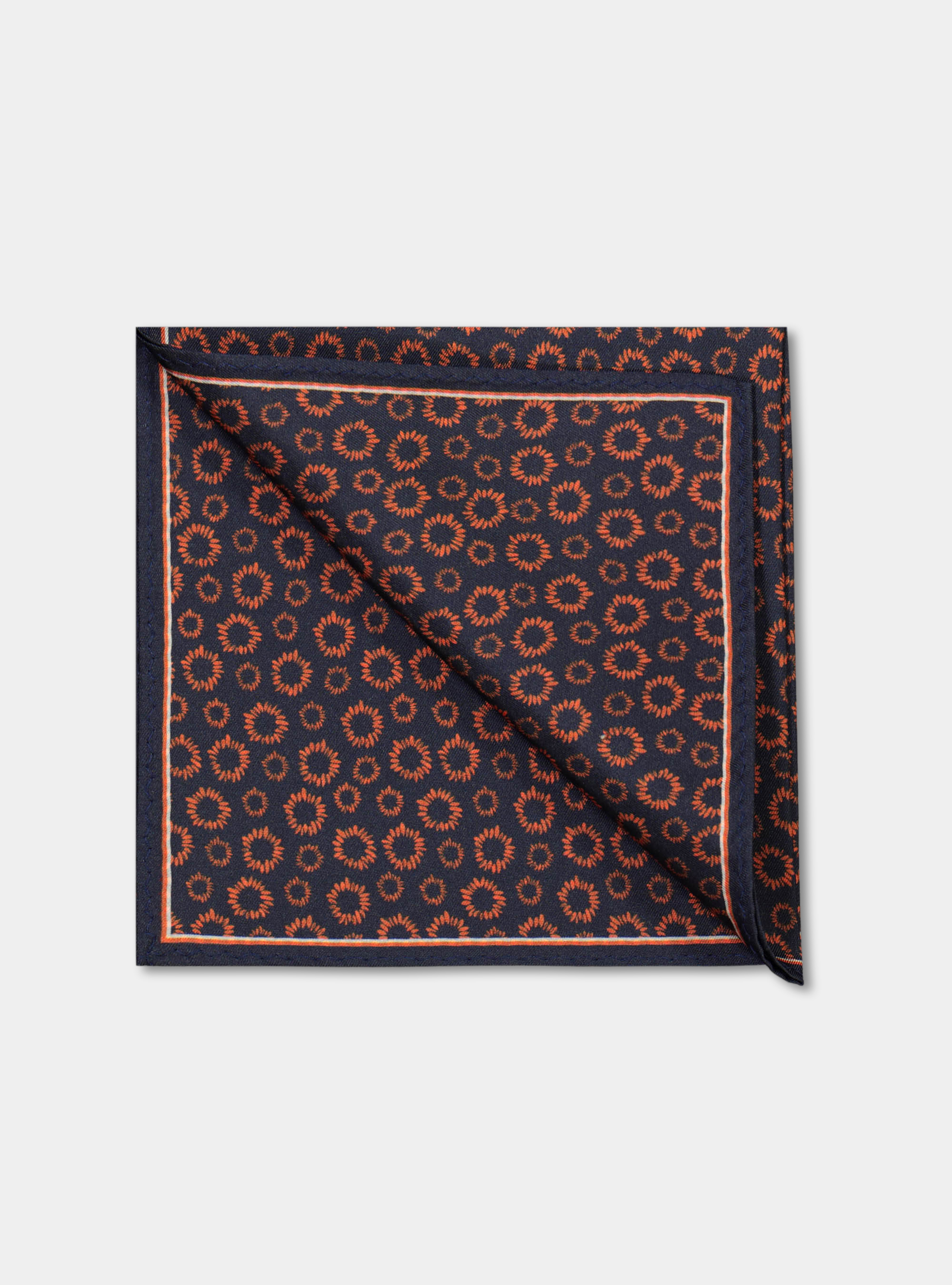 Pochette fantasia in seta stampata, ARANCIONE 0358C