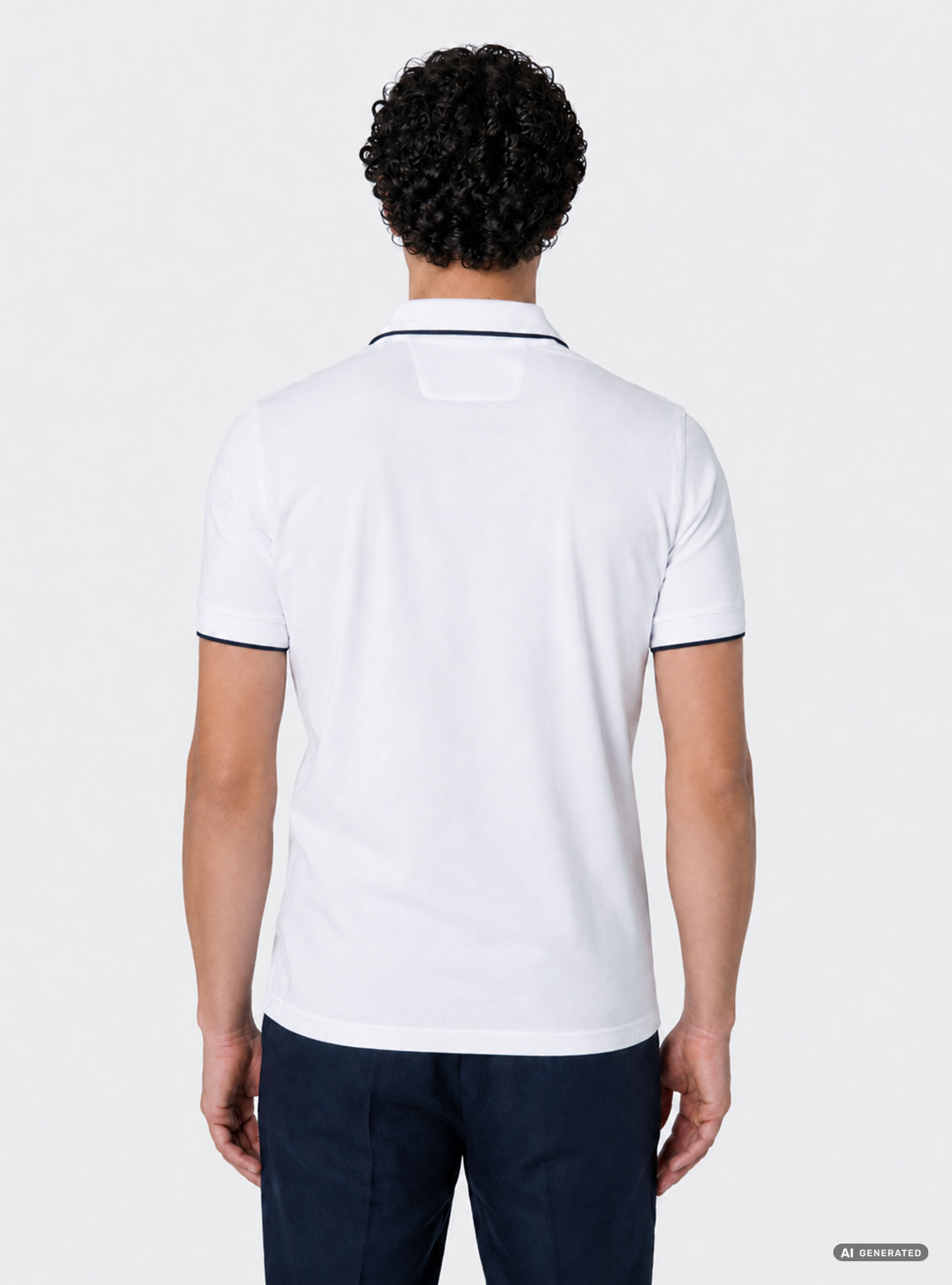 GT01 buttonless stretch pique polo shirt, WHITE