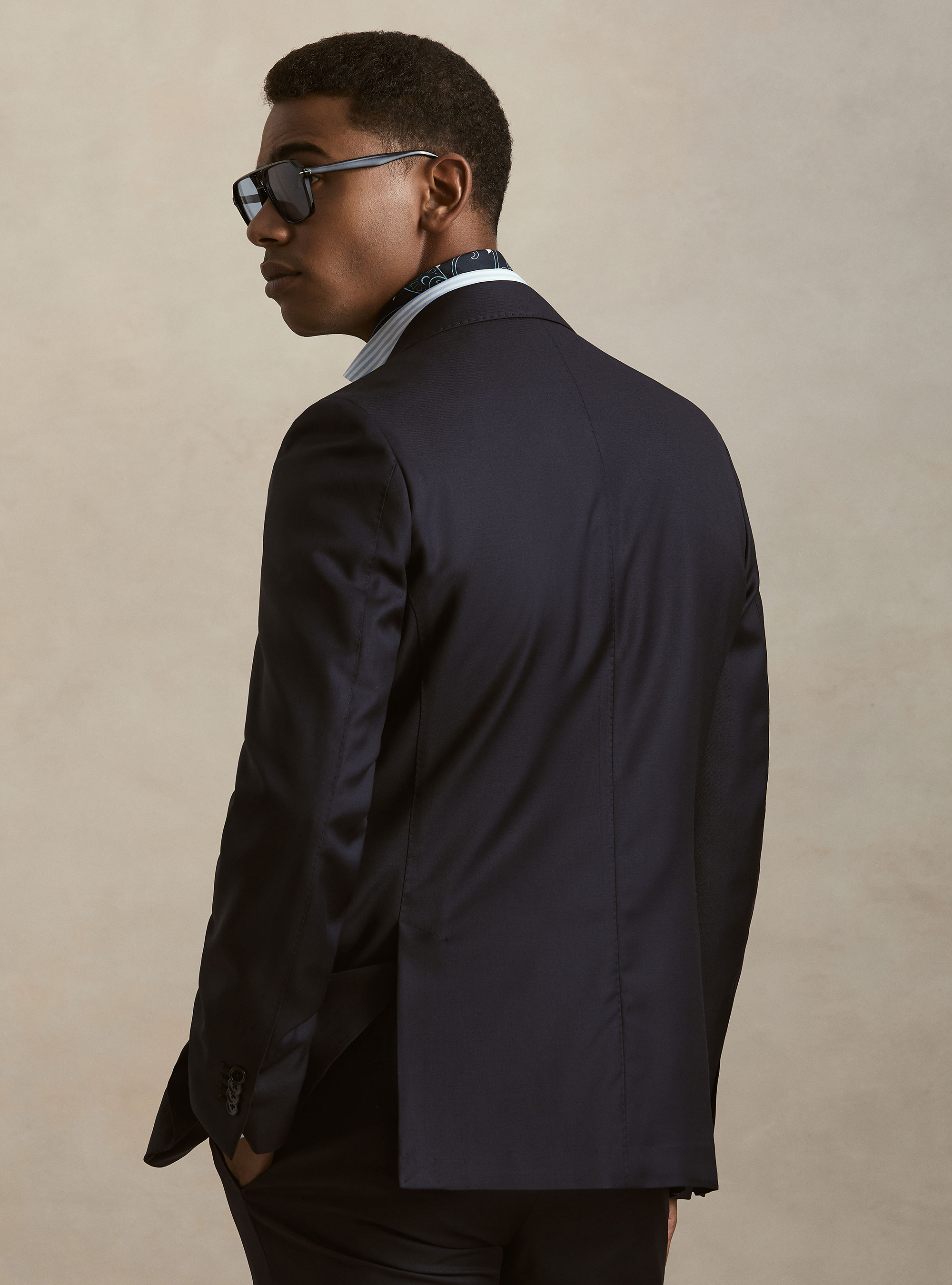 Pure wool suit jacket by Vitale Barberis Canonico, NAVY BLUE