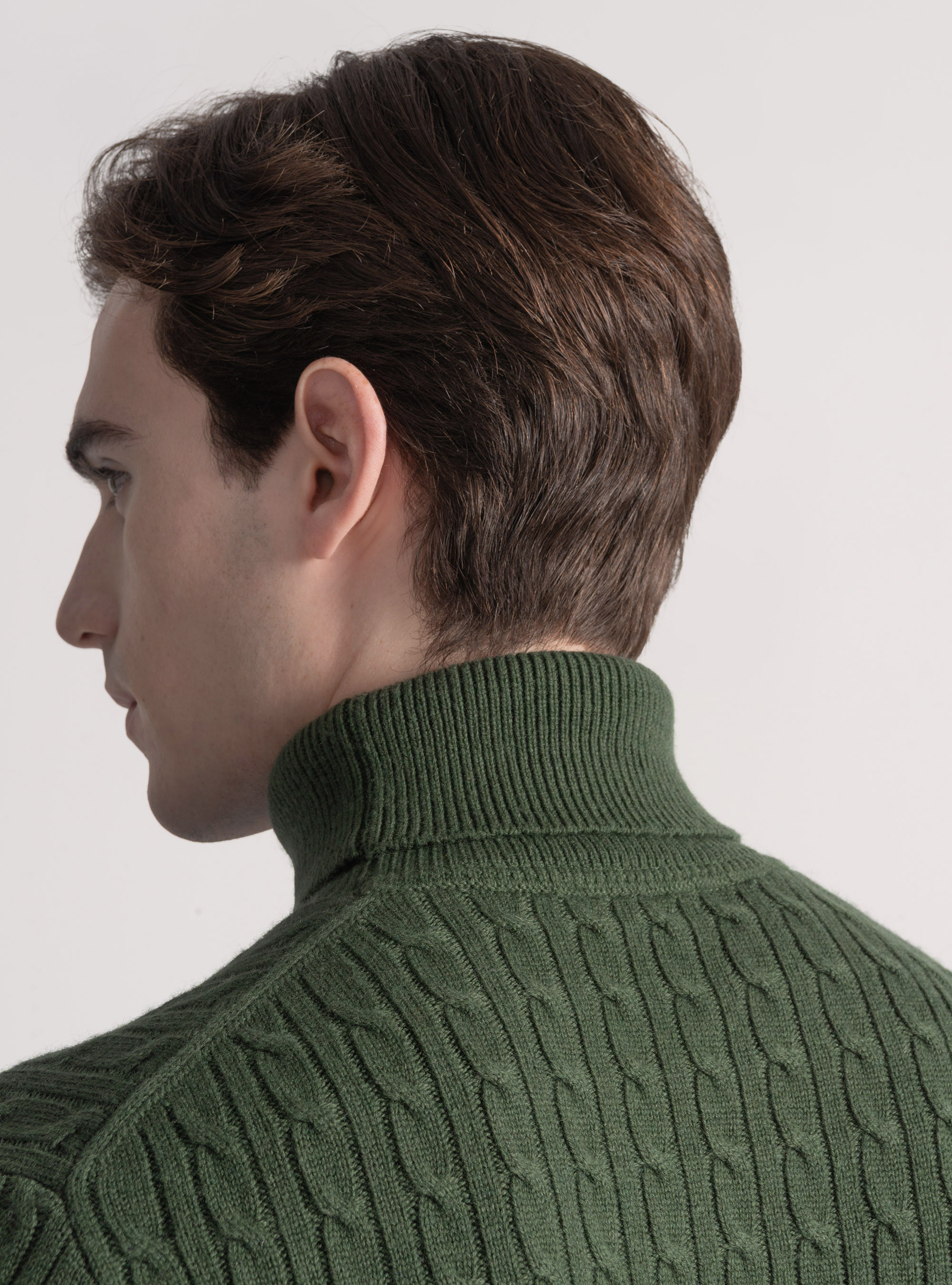 Wool-blend turtleneck sweater with braid, MILITARE 0609C