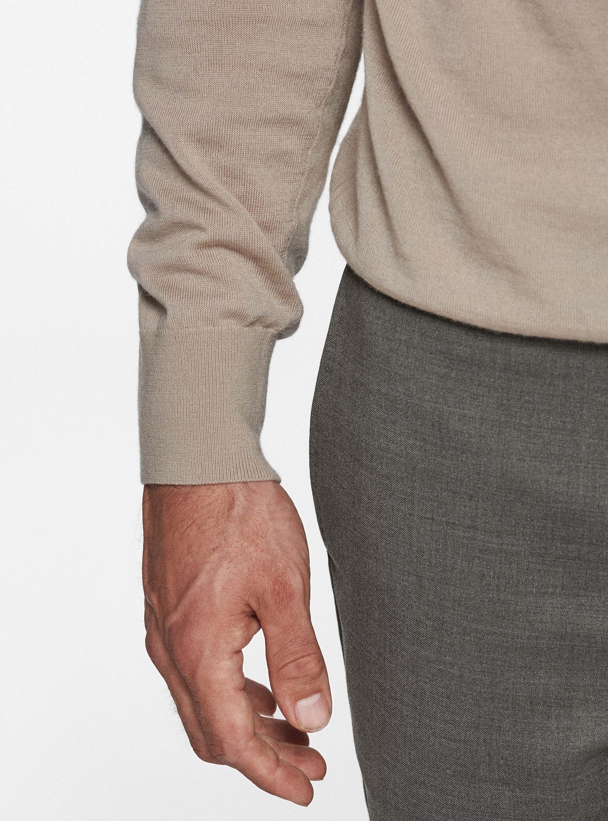 Dolcevita in pura lana merino extrafine, SABBIA