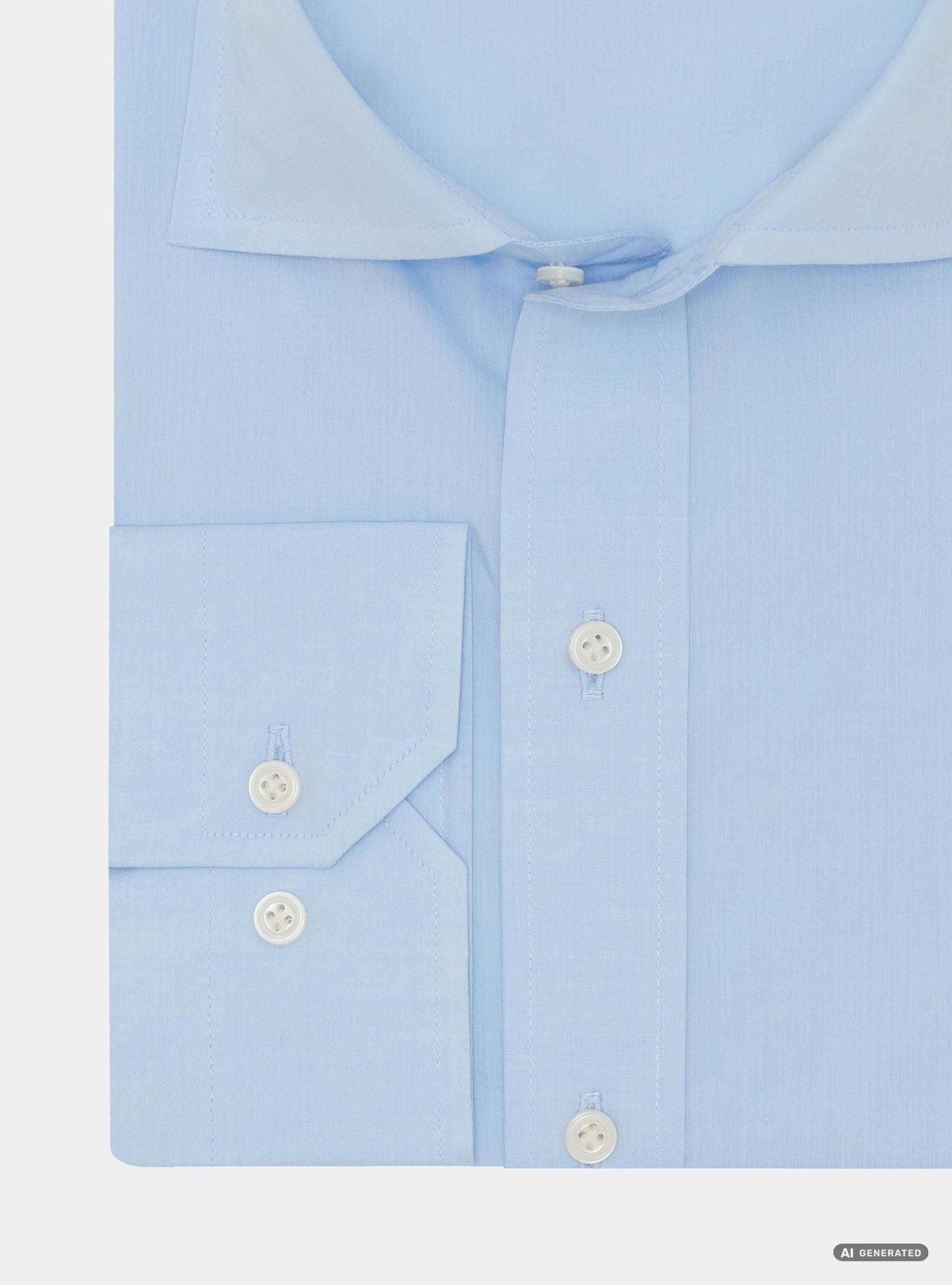 Custom-fit cotton poplin shirt, LIGHT BLUE