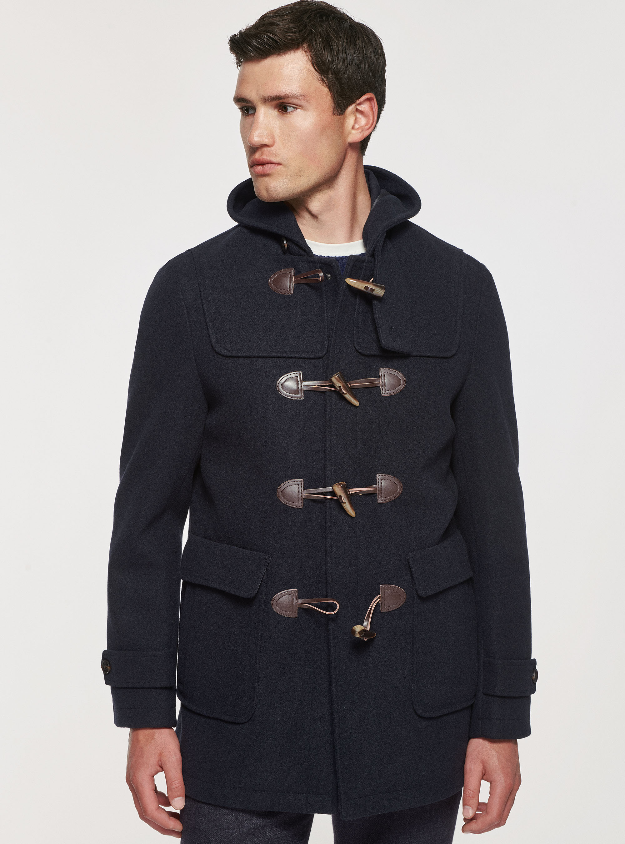 Gutteridge - Duffle-coat à capuche en laine mélangée, , Bleu Marine, Taille: 48