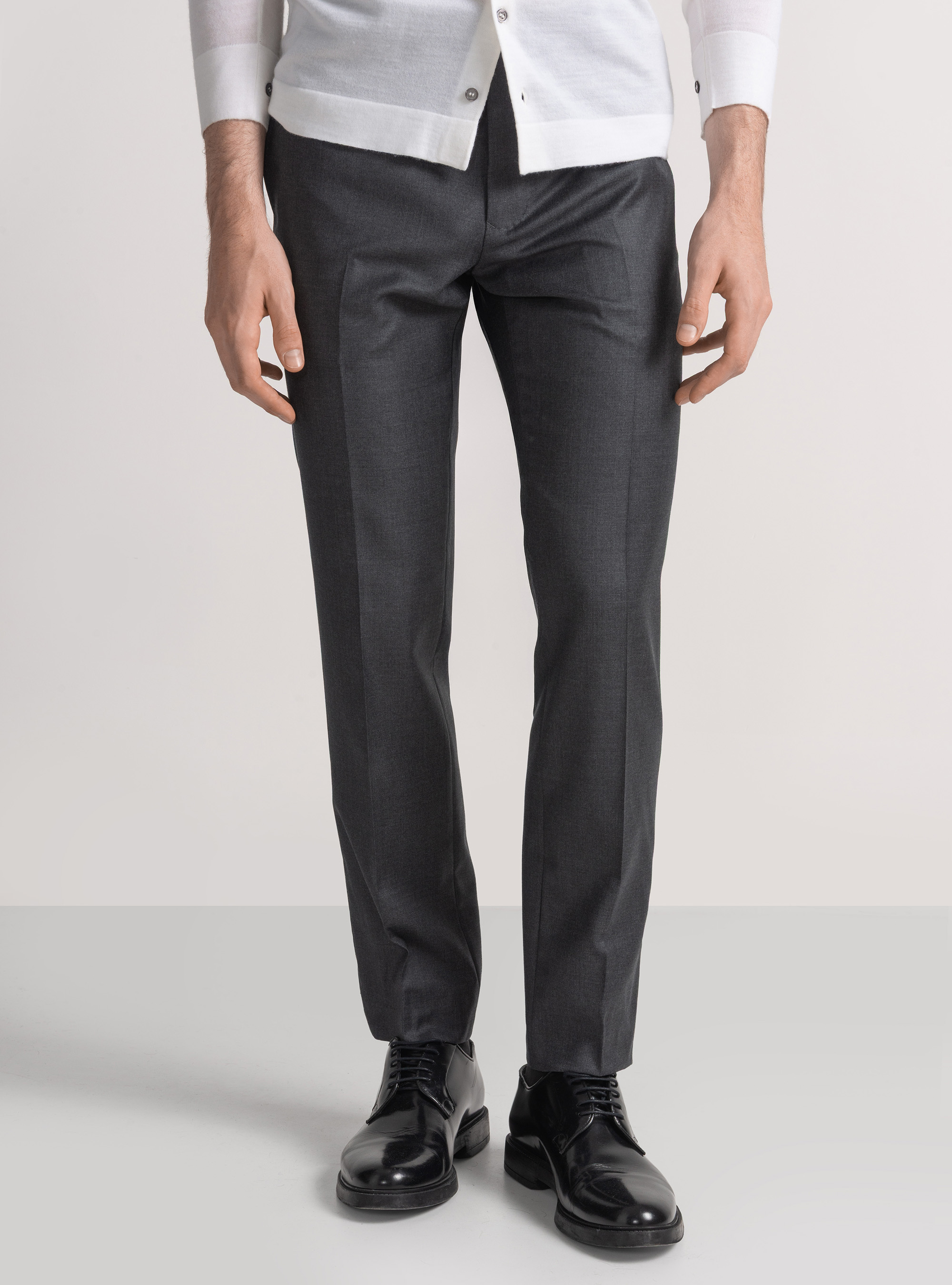 Pantalones de traje de pura lana Vitale Barberis Canonico, GRIS MARENGO