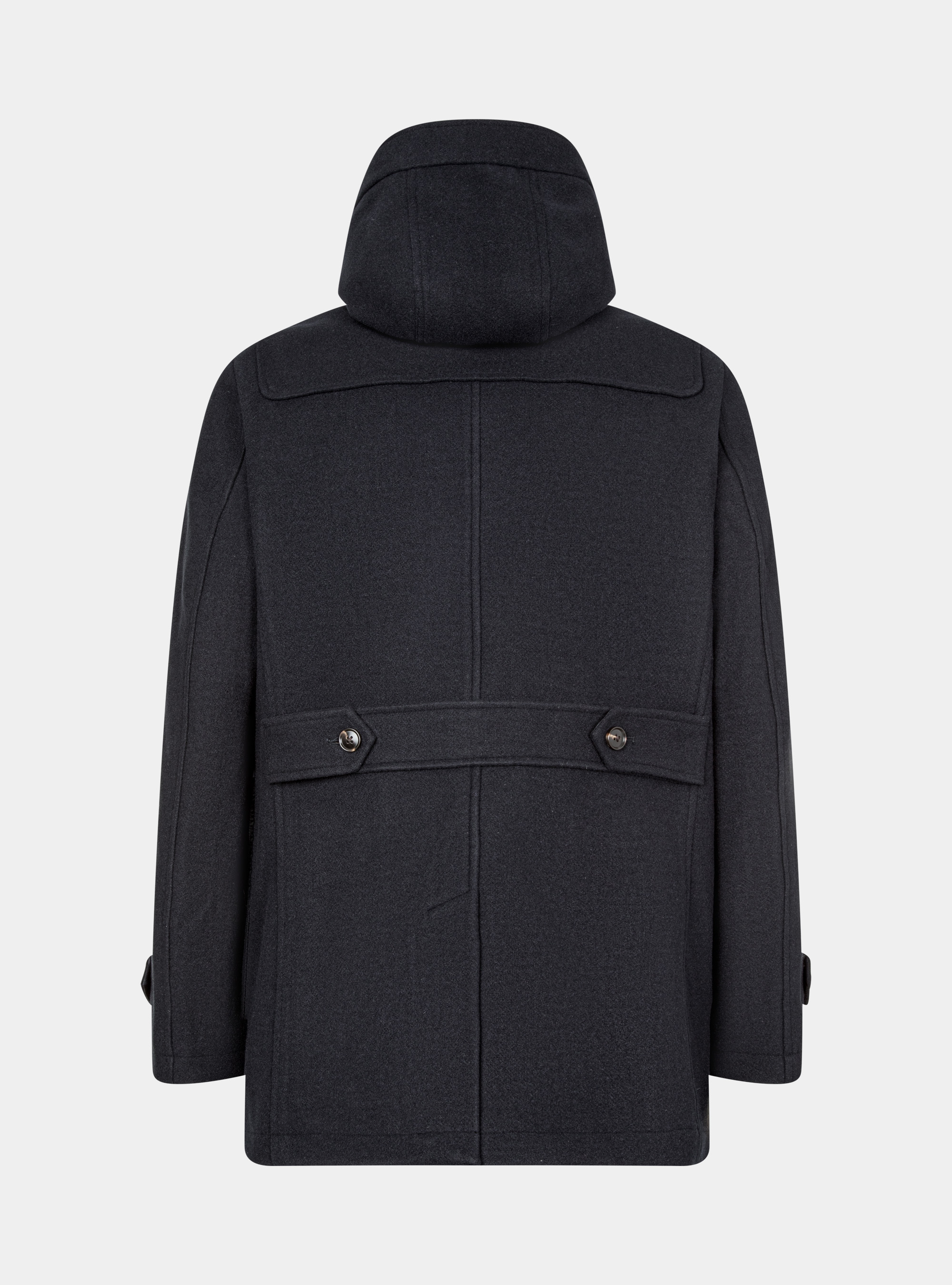 Montgomery con cappuccio in misto lana, BLU NAVY