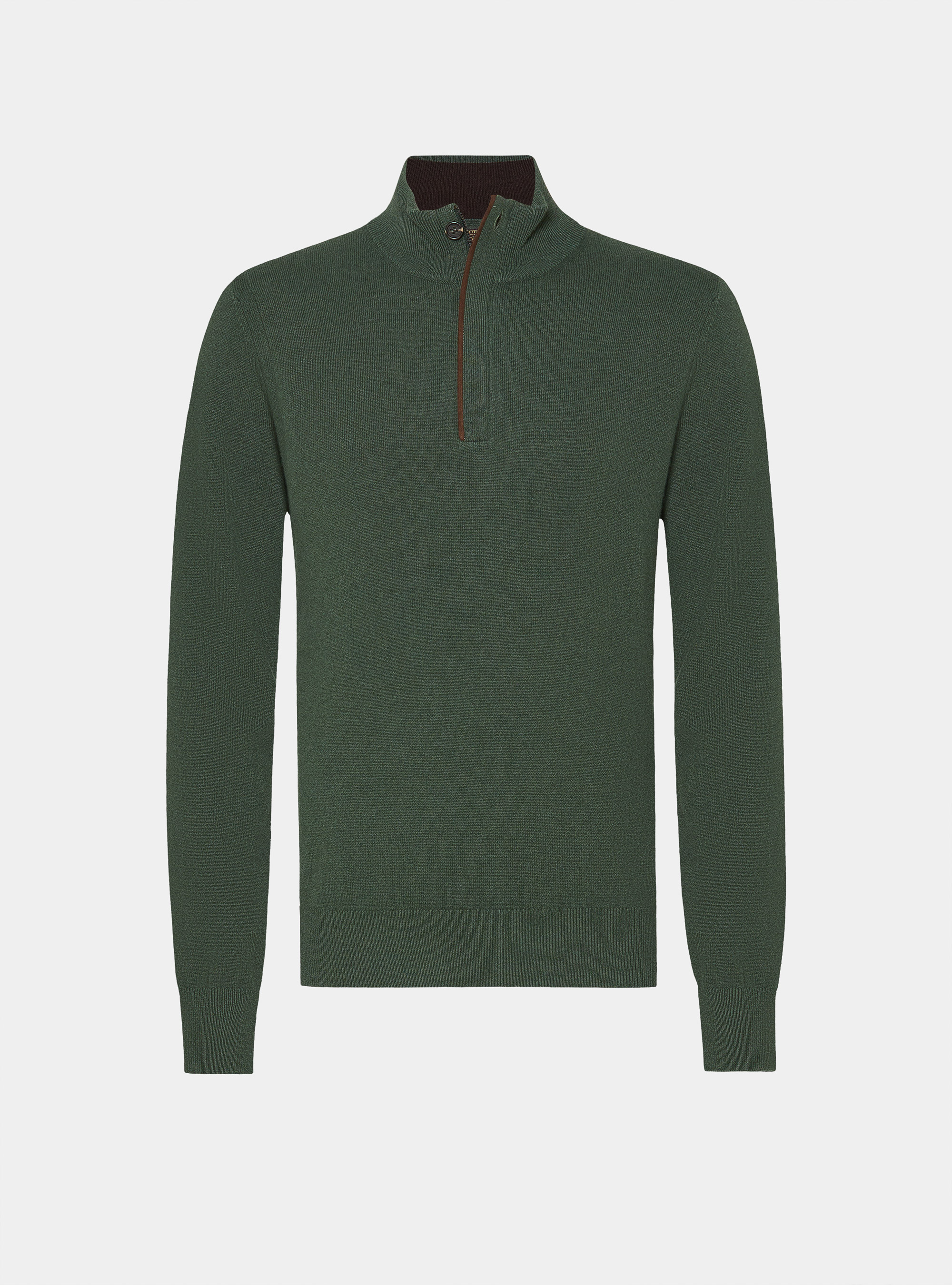 Half-zip lambswool and cashmere sweater, MILITARE 0609C