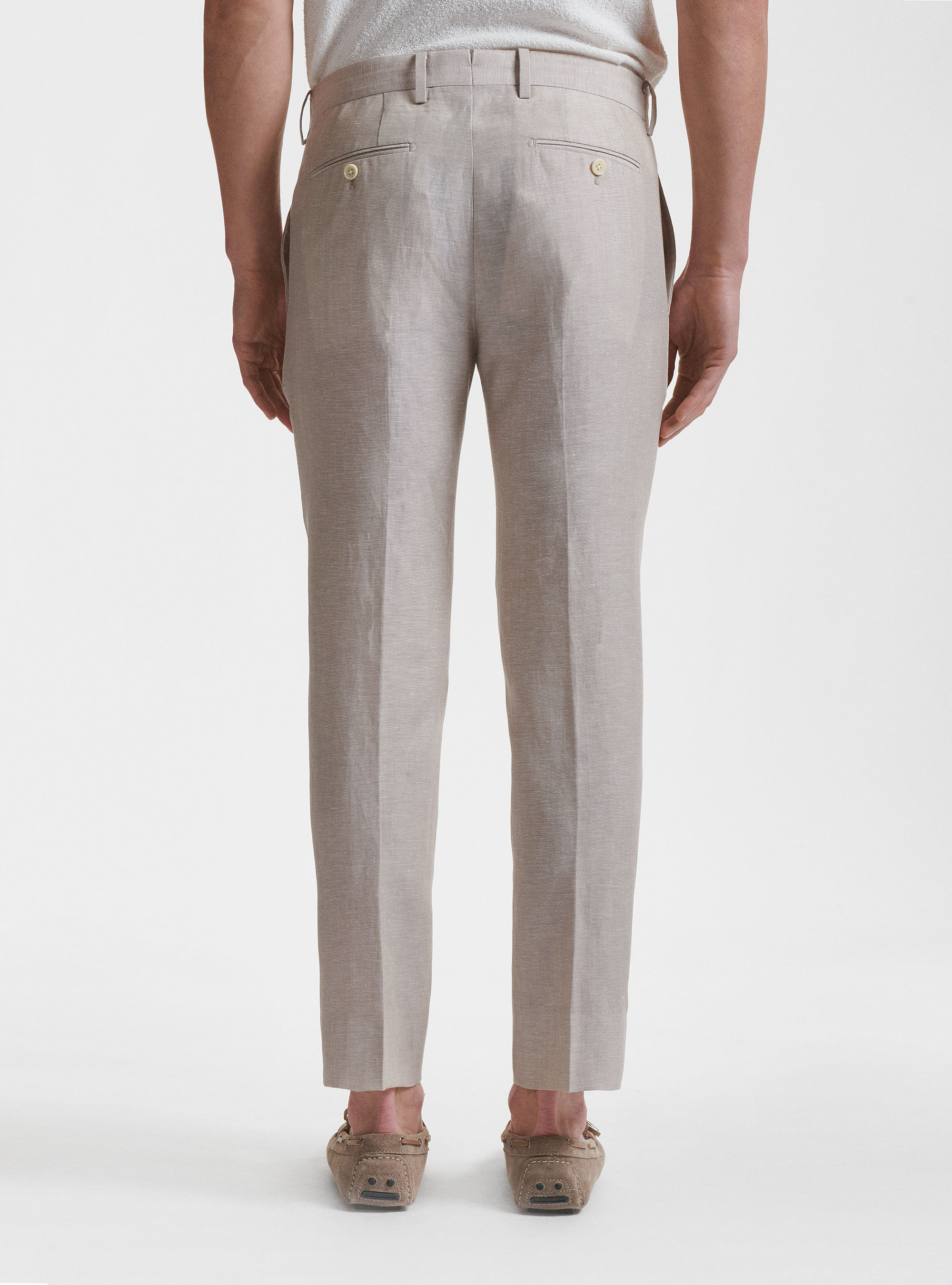 Anzughose aus Wolle und Leinen DUEMILAGORI, SABBIA 0561C