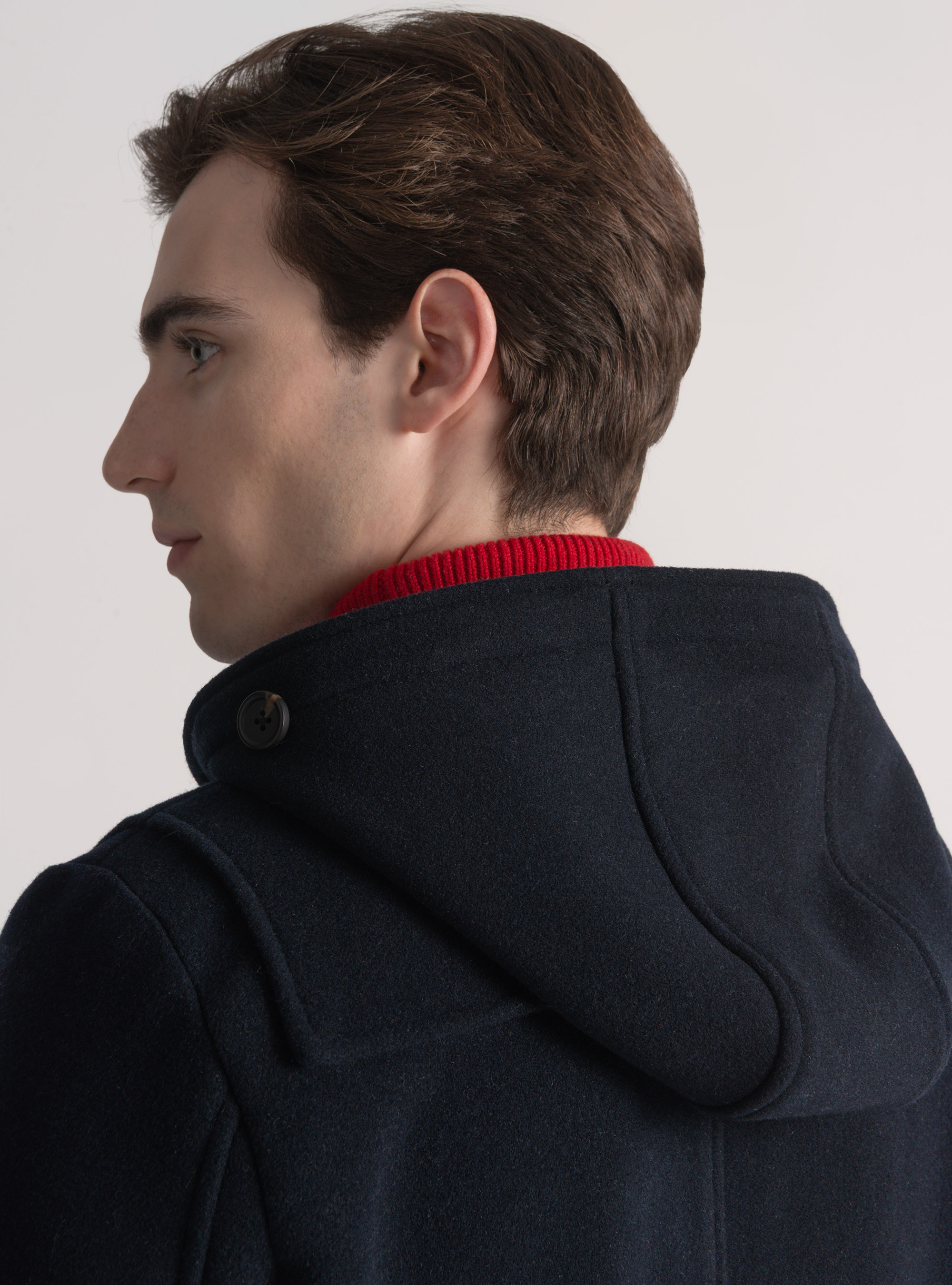 Montgomery in misto lana con interno fantasia, BLU NAVY