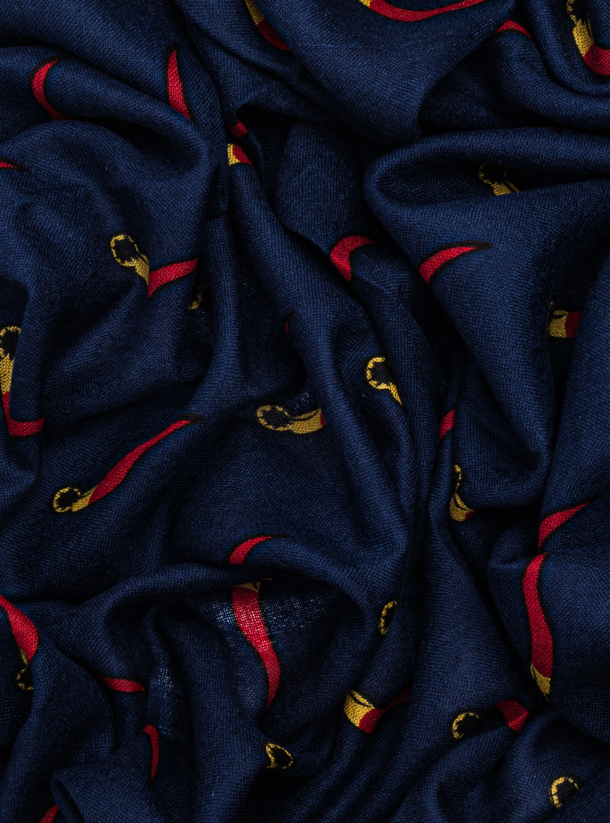 Sciarpa in lana con stampa corno, BLU NAVY