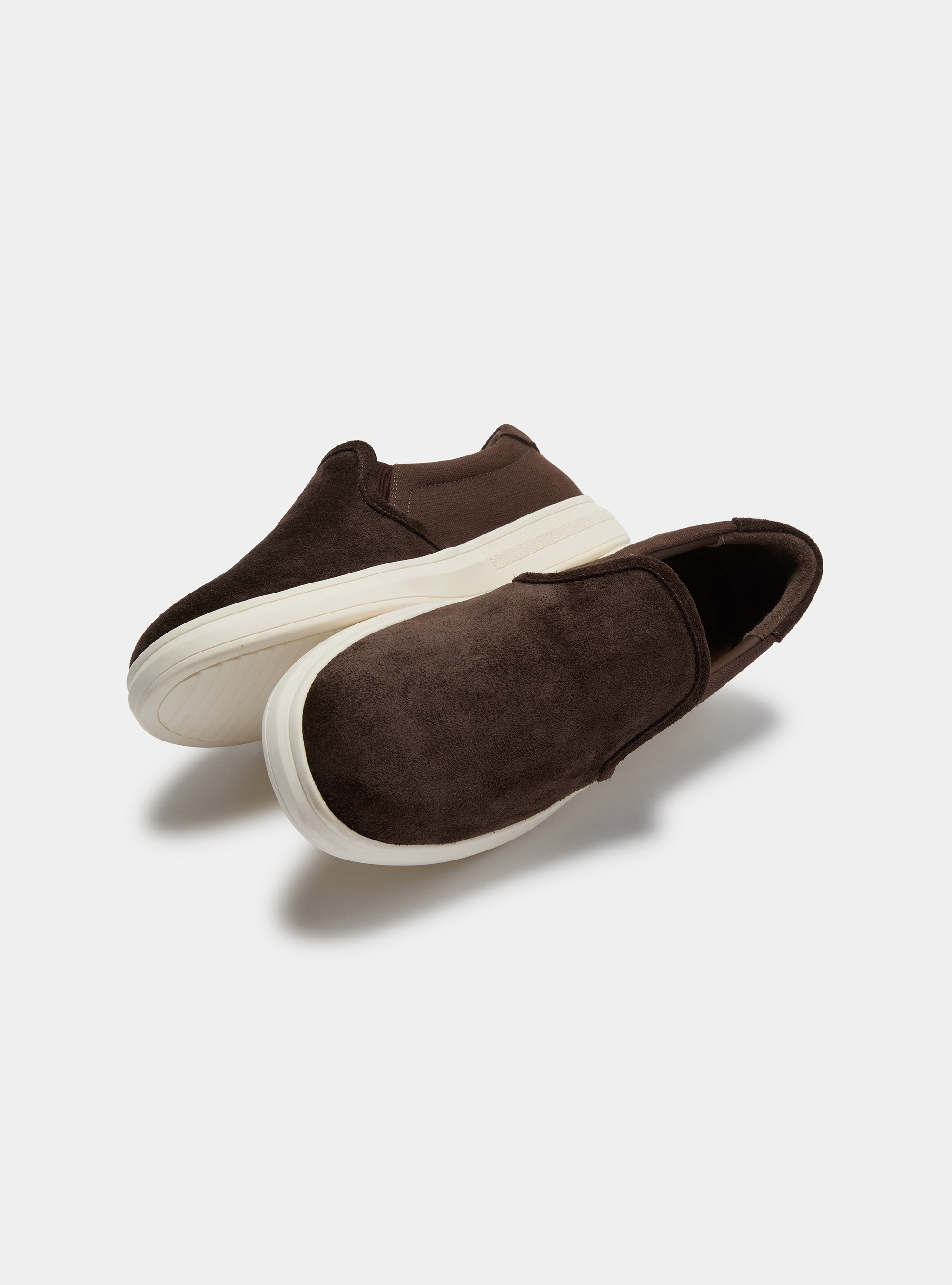 Slip on in suede e canvas, MARRON